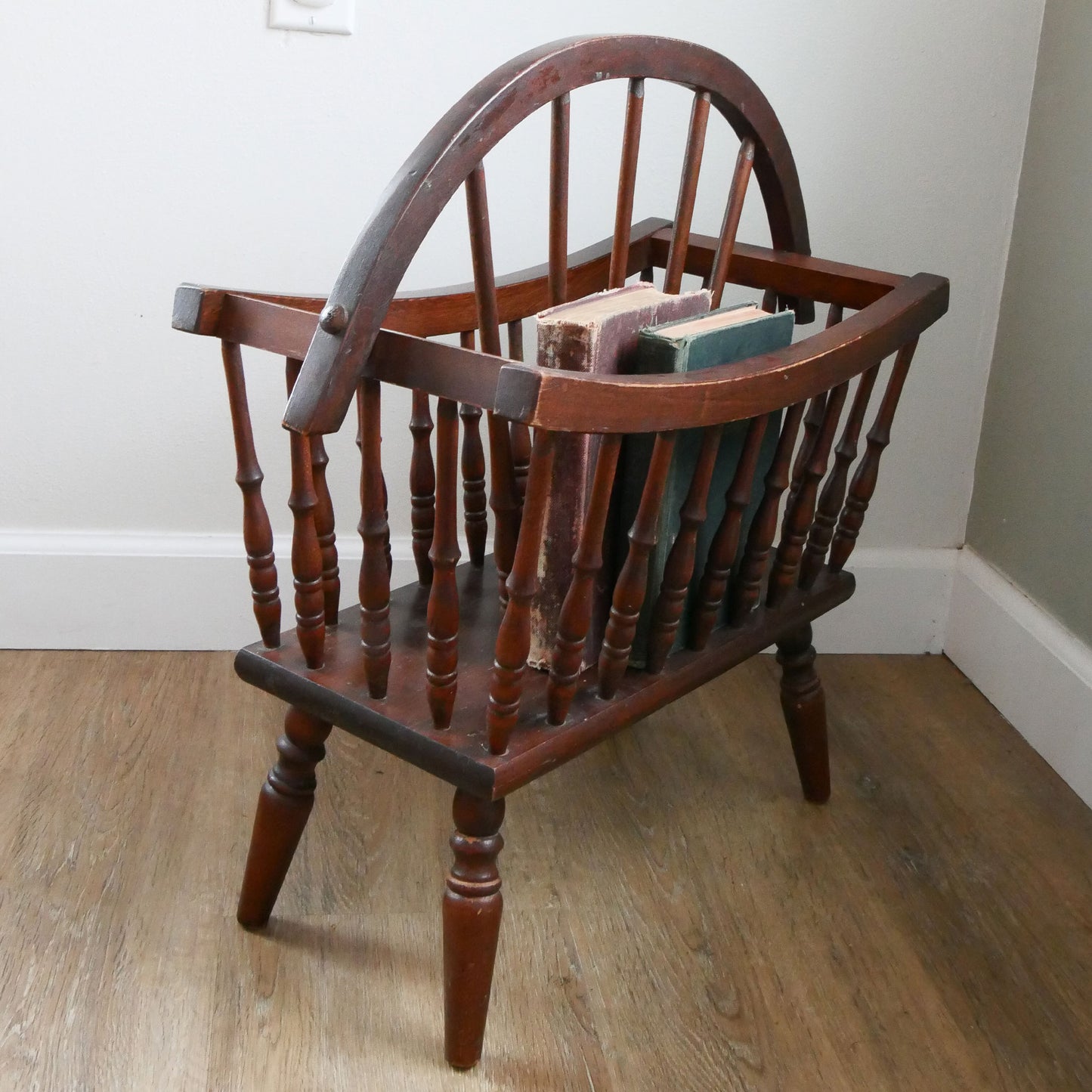 Primitive Wood Magazine Rack, Primitive Home Decor, Vintage Home Decor, Wood Magazine Rack