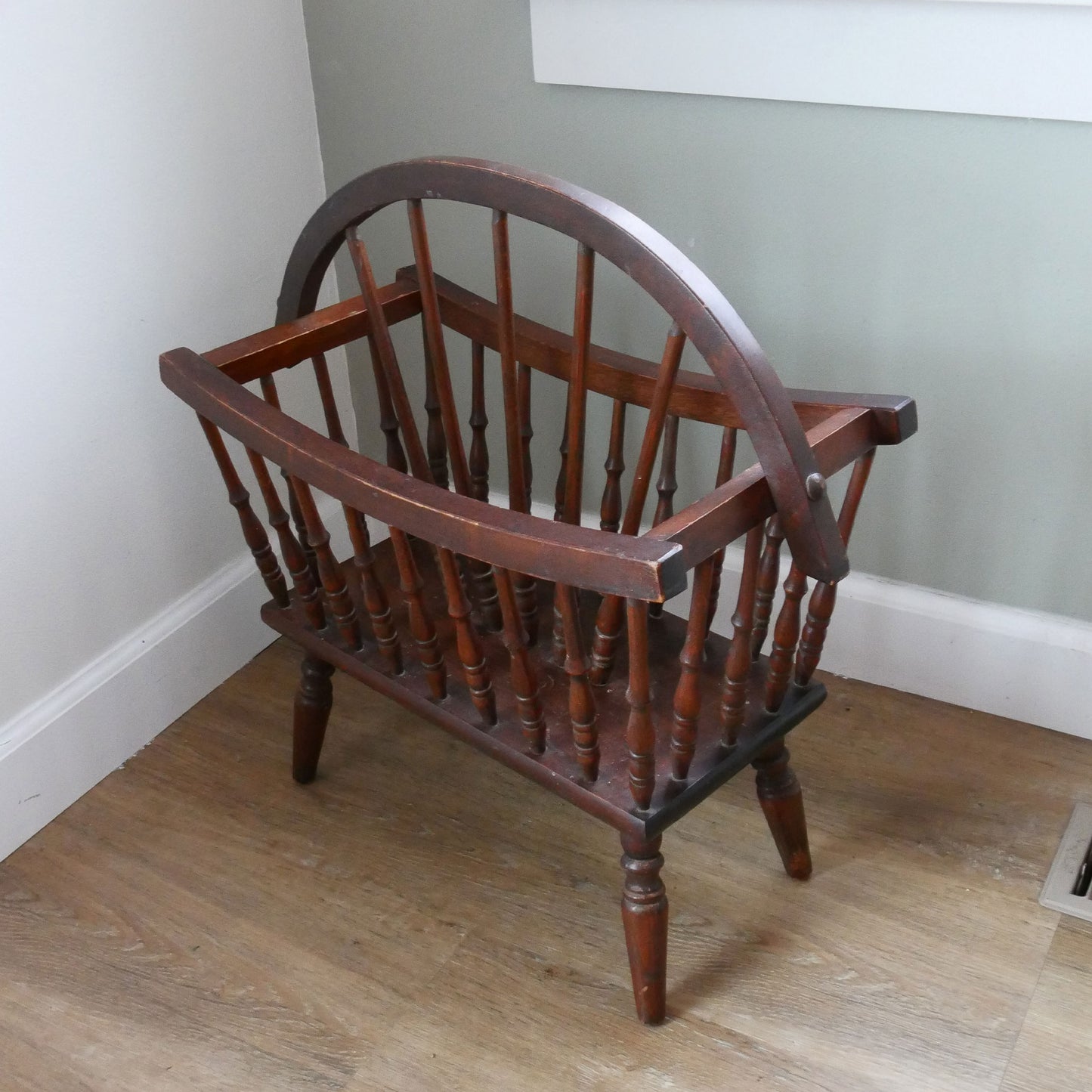 Primitive Wood Magazine Rack, Primitive Home Decor, Vintage Home Decor, Wood Magazine Rack