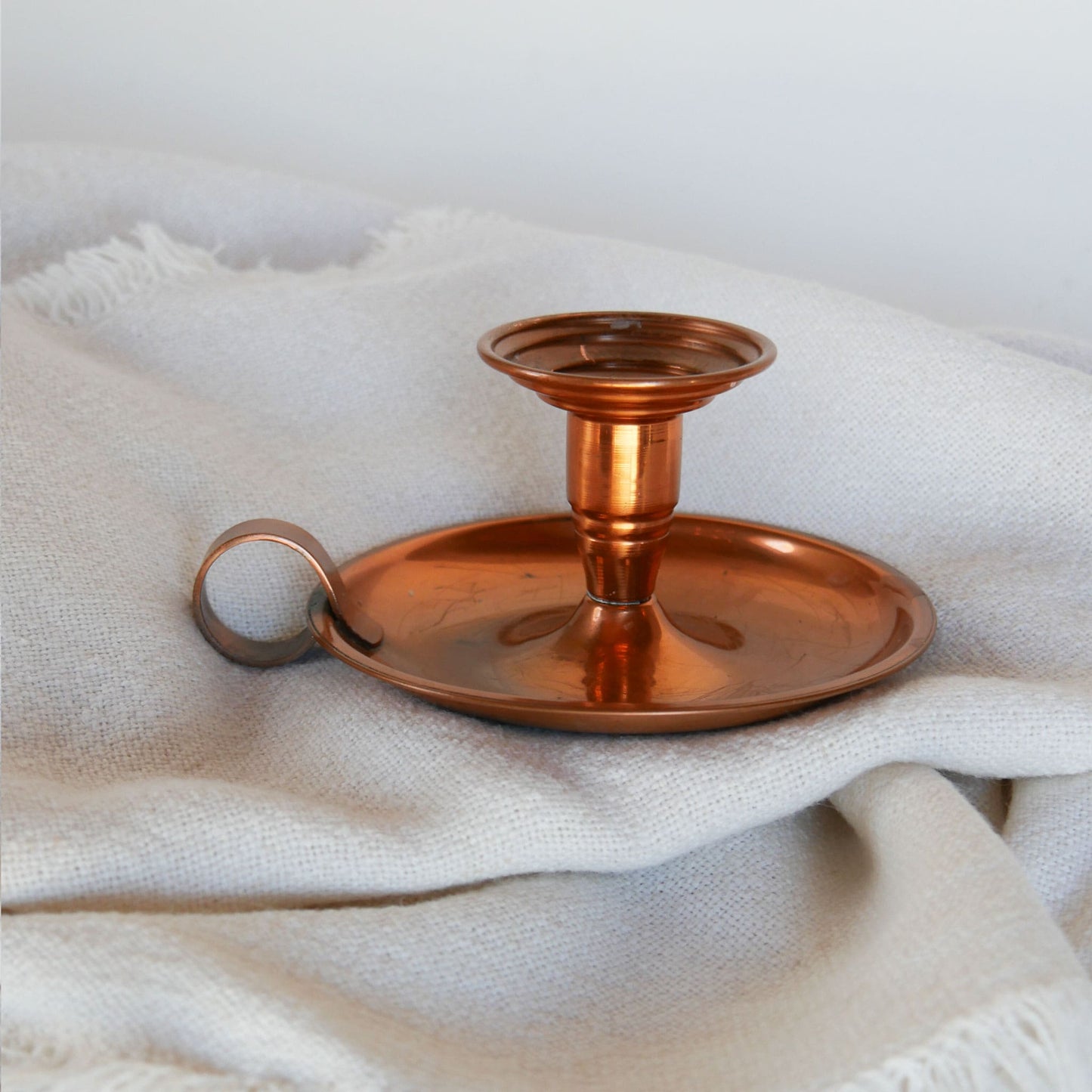 Vintage Copper Chamber Candlestick Holder, Vintage Chamber Candlestick Holder, Copper Candlestick holder