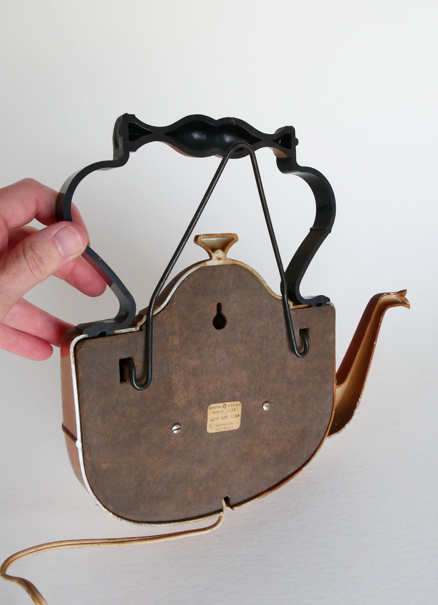 General Electric Copper Wall Clock, Copper Teapot Clock, Vintage Copper Clock, Vintage Copper Wall Clock, General Electic Teapot Clock, Copper General Electric Clock