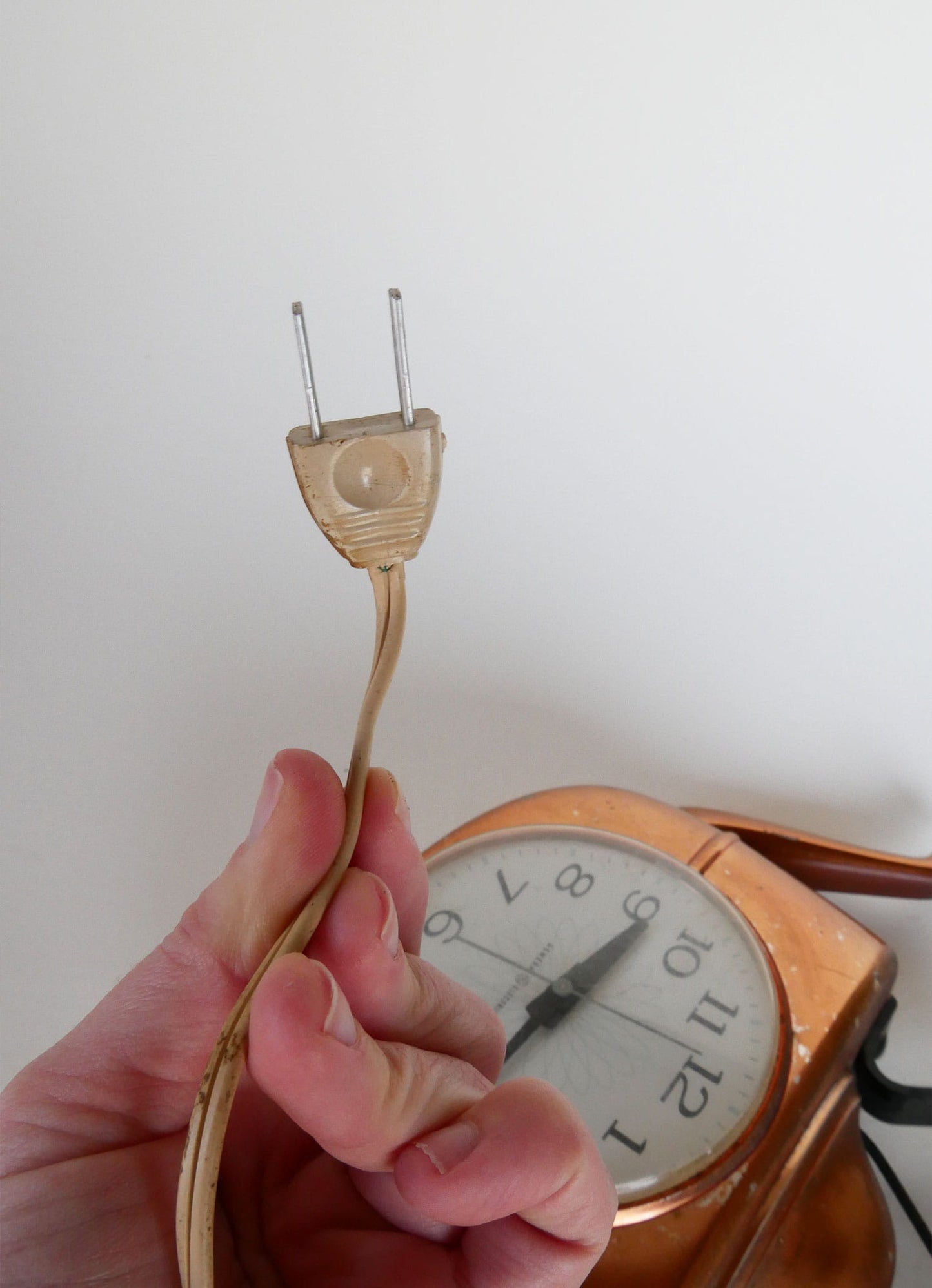 General Electric Copper Wall Clock, Copper Teapot Clock, Vintage Copper Clock, Vintage Copper Wall Clock, General Electic Teapot Clock, Copper General Electric Clock