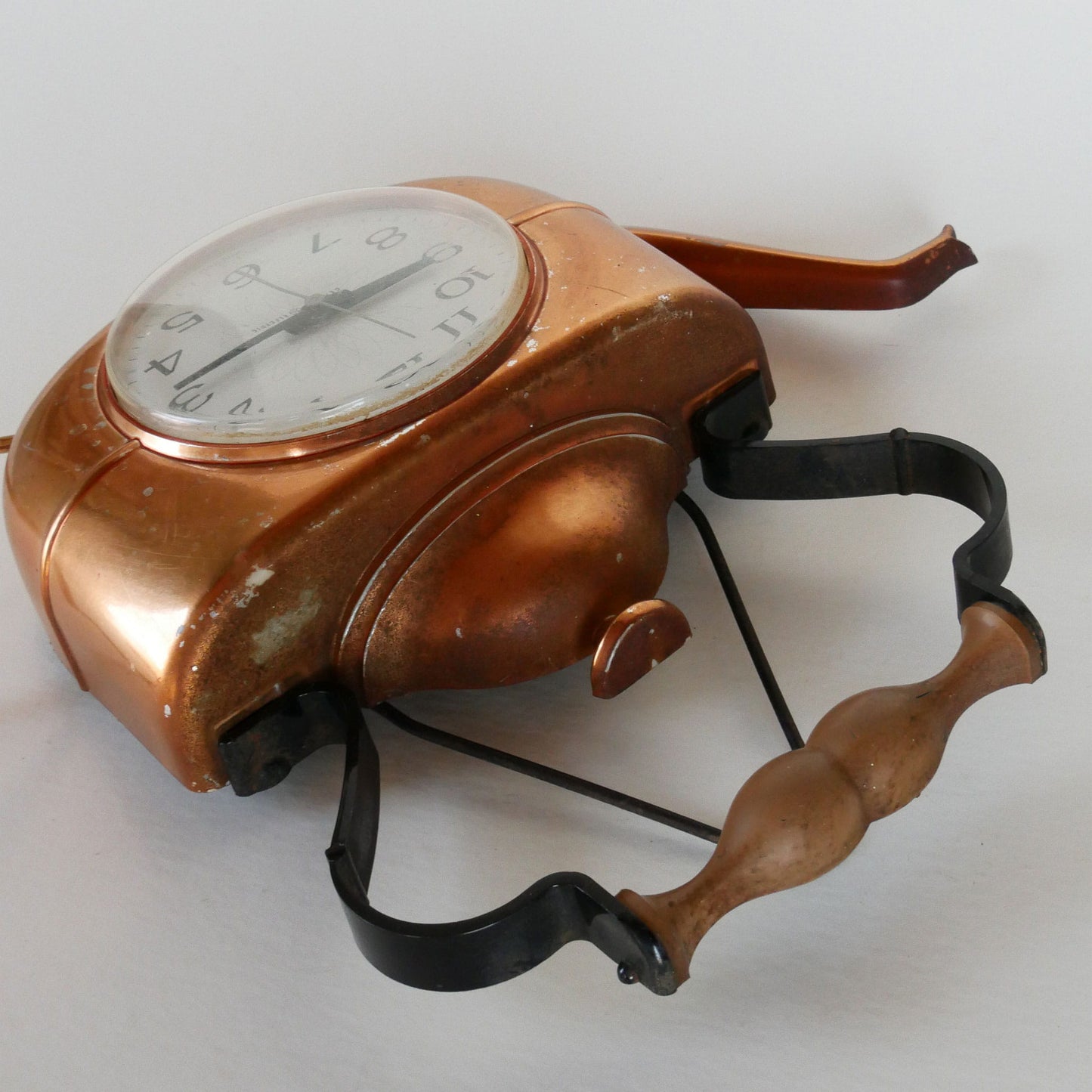 General Electric Copper Wall Clock, Copper Teapot Clock, Vintage Copper Clock, Vintage Copper Wall Clock, General Electic Teapot Clock, Copper General Electric Clock