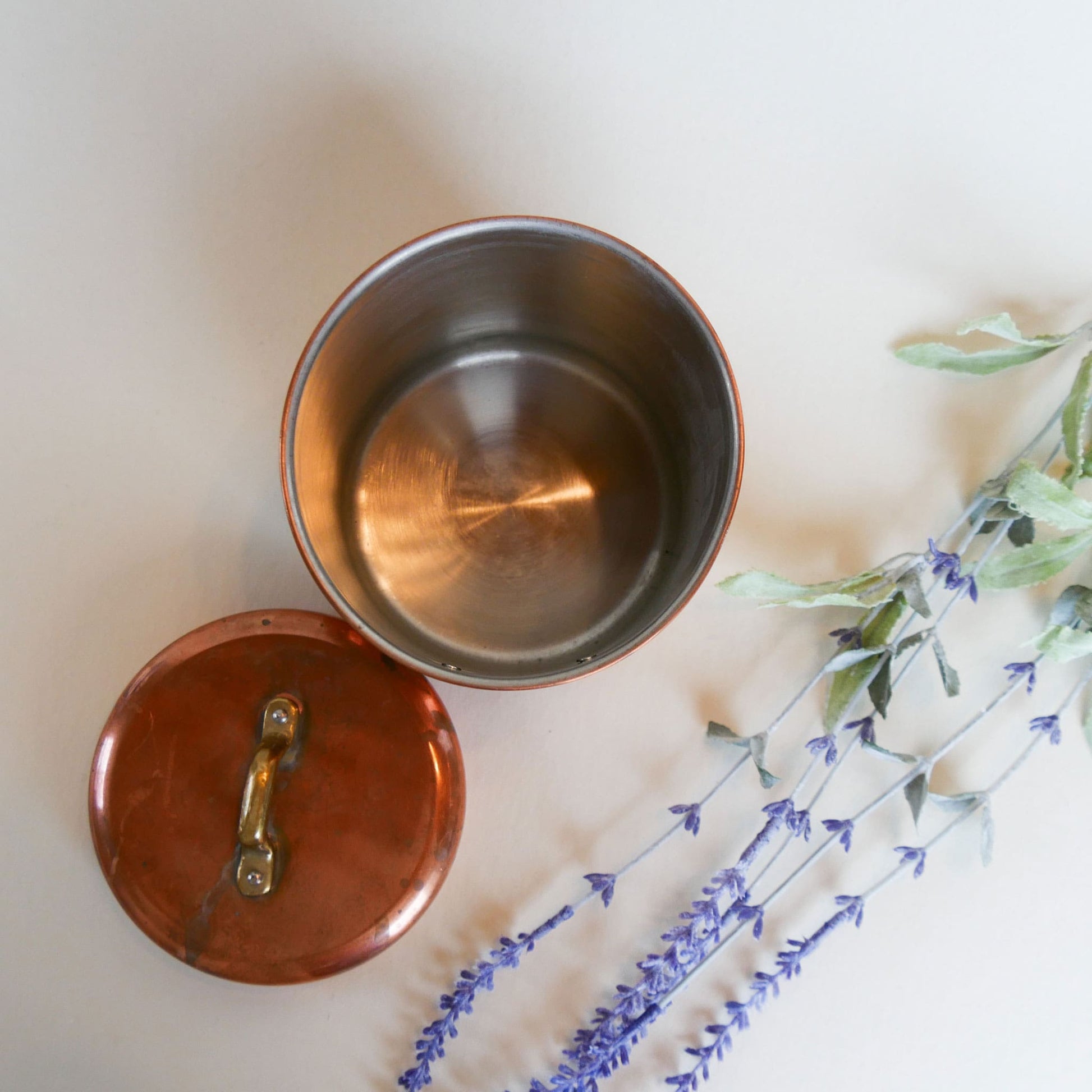 Vintage Copper Tea Canister with Label Vintage Kitchen Decor