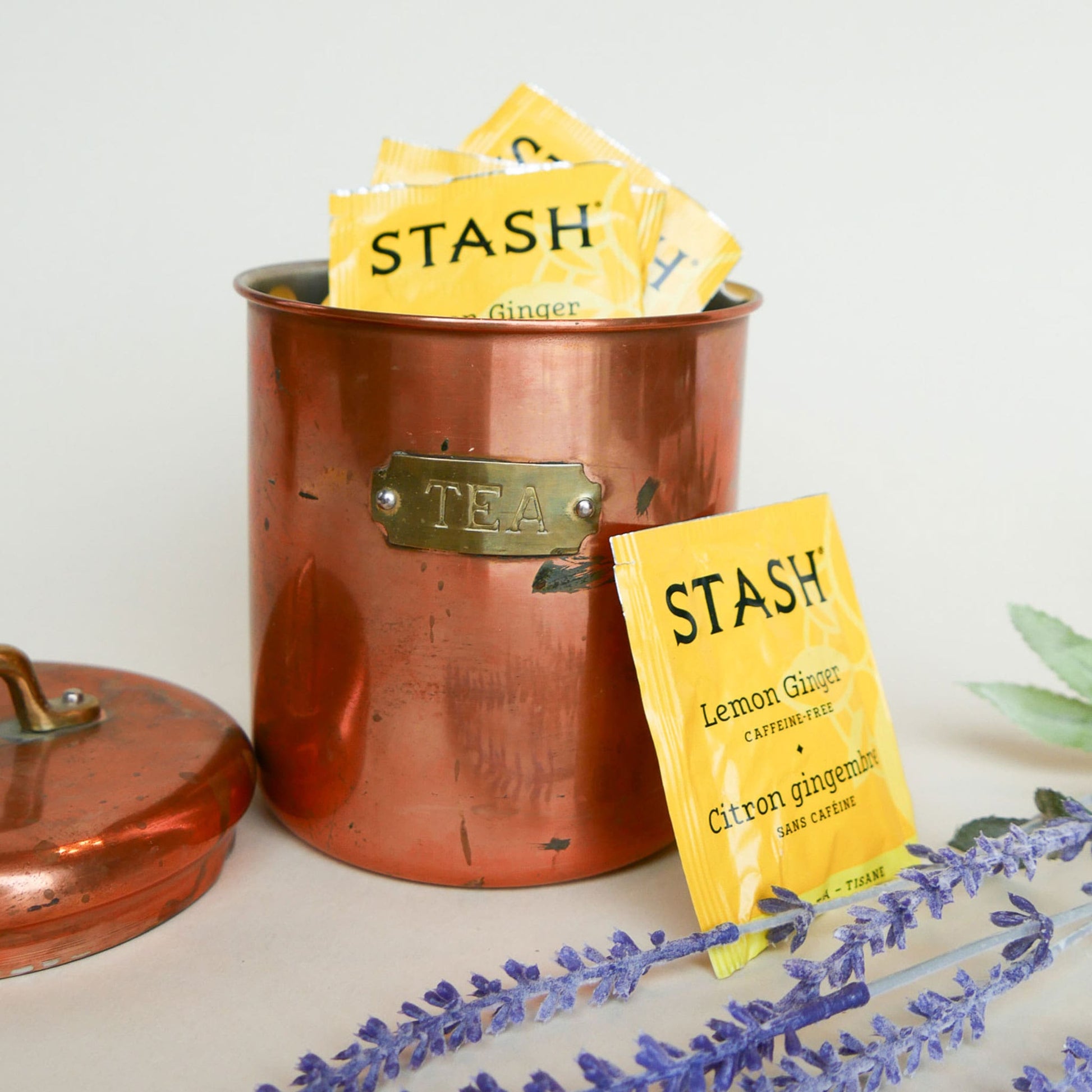 Vintage Copper Tea Canister with Label Vintage Kitchen Decor 4