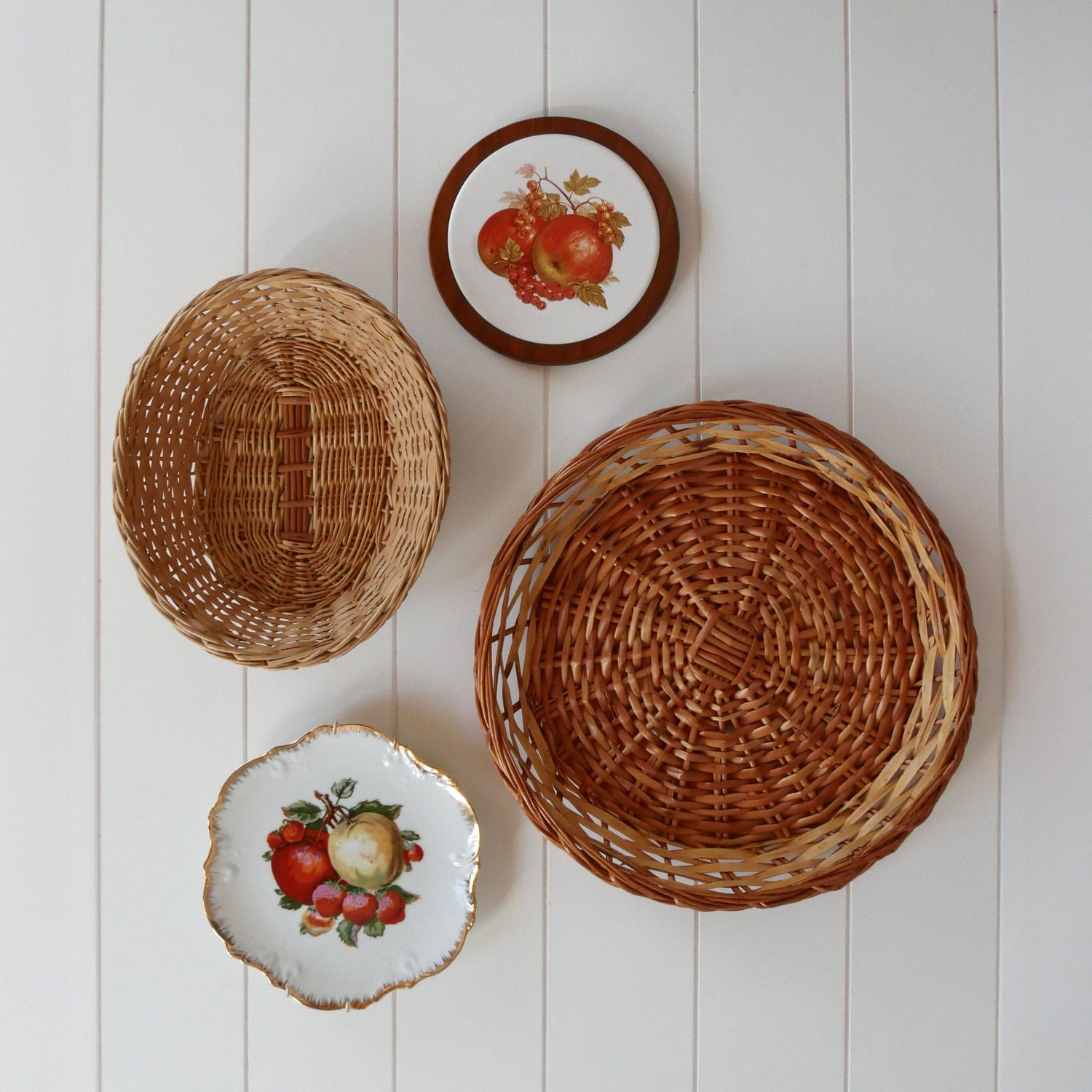 Vintage Cottage Gallery Wall Collection, Boho Gallery Wall, Vintage Boho Gallery Wall, Vintage Gallery Wall, Vintage Basket Wall, Vintage Wicker Basket Wall Decor, Vintage Gallery Wall, Vintage Cottage Gallery Wall, Vintage Cottagecore