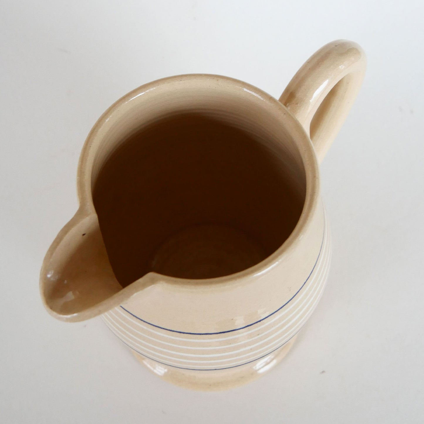 Vintage Country Living Striped Pottery Pitcher, Farmhouse Pitcher, Vintage Farmhouse Pottery Pitcher, Vintage Kitchen Decor, Vintage Cottage Decor