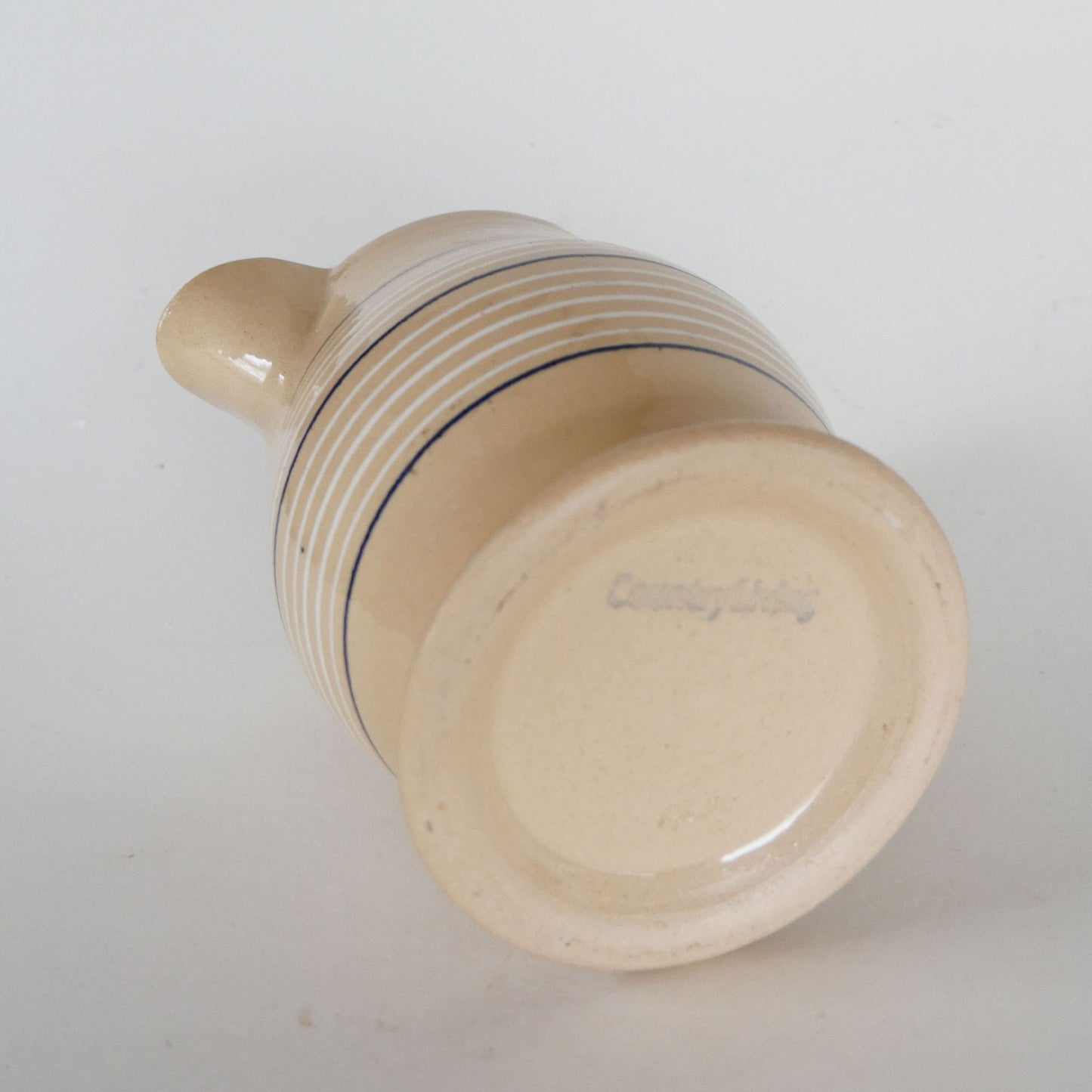 Vintage Country Living Striped Pottery Pitcher, Farmhouse Pitcher, Vintage Farmhouse Pottery Pitcher, Vintage Kitchen Decor, Vintage Cottage Decor