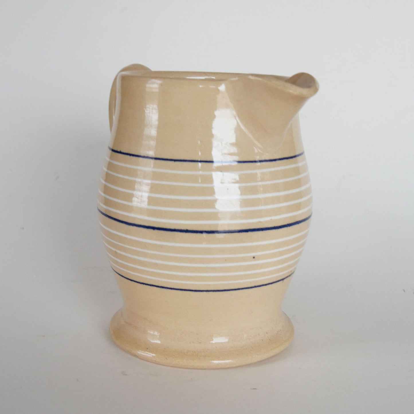 Vintage Country Living Striped Pottery Pitcher, Farmhouse Pitcher, Vintage Farmhouse Pottery Pitcher, Vintage Kitchen Decor, Vintage Cottage Decor