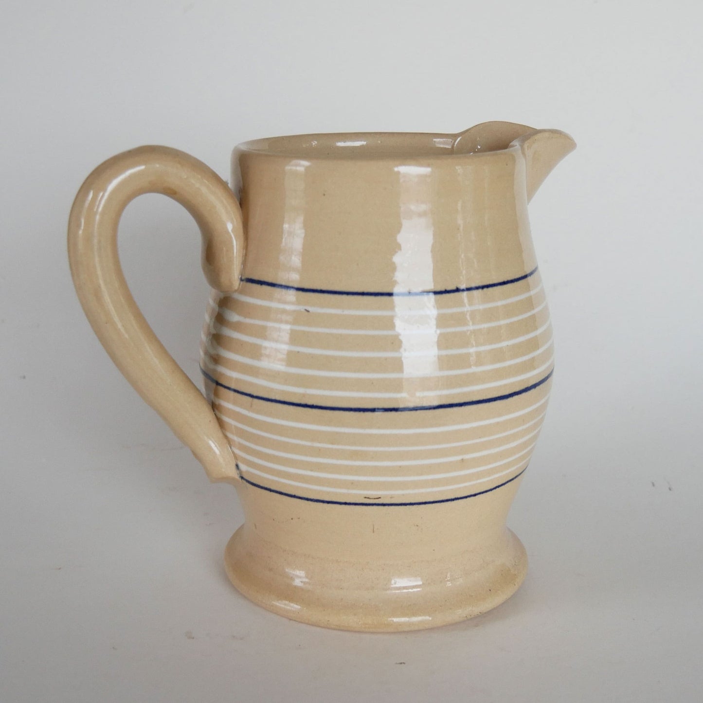 Vintage Country Living Striped Pottery Pitcher, Farmhouse Pitcher, Vintage Farmhouse Pottery Pitcher, Vintage Kitchen Decor, Vintage Cottage Decor