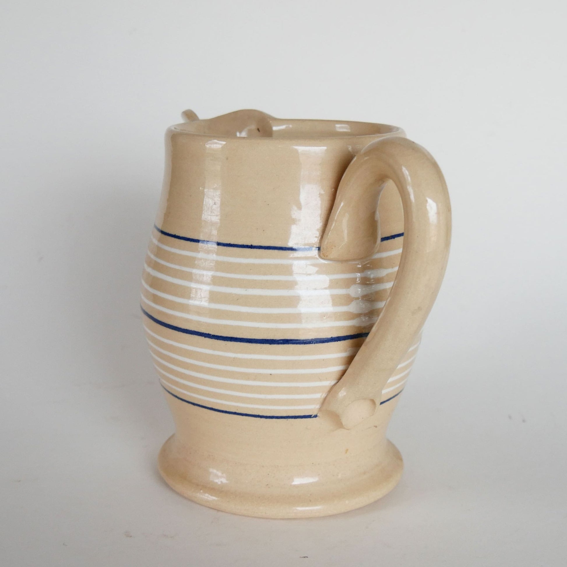 Vintage Country Living Striped Pottery Pitcher, Farmhouse Pitcher, Vintage Farmhouse Pottery Pitcher, Vintage Kitchen Decor, Vintage Cottage Decor