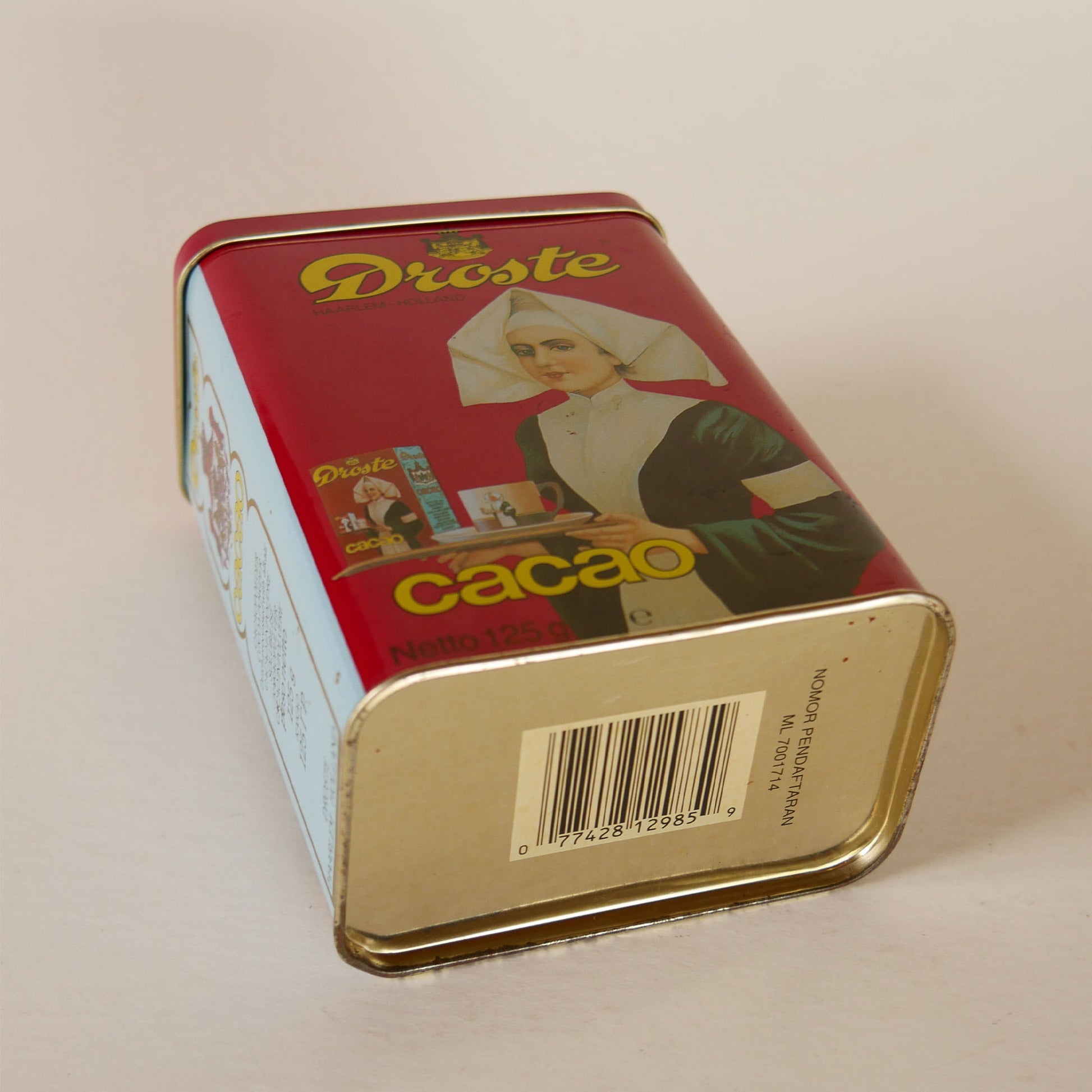 Vintage Droste Holland Cacao Tin Canister, Vintage Cocoa Tin Canister, Vintage Red Tin Canister, Vintage Holland Cocoa Tin Canister