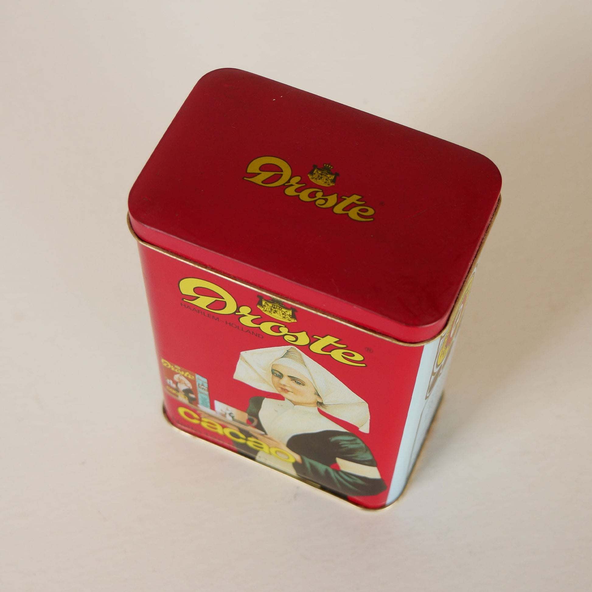 Vintage Droste Holland Cacao Tin Canister, Vintage Cocoa Tin Canister, Vintage Red Tin Canister, Vintage Holland Cocoa Tin Canister
