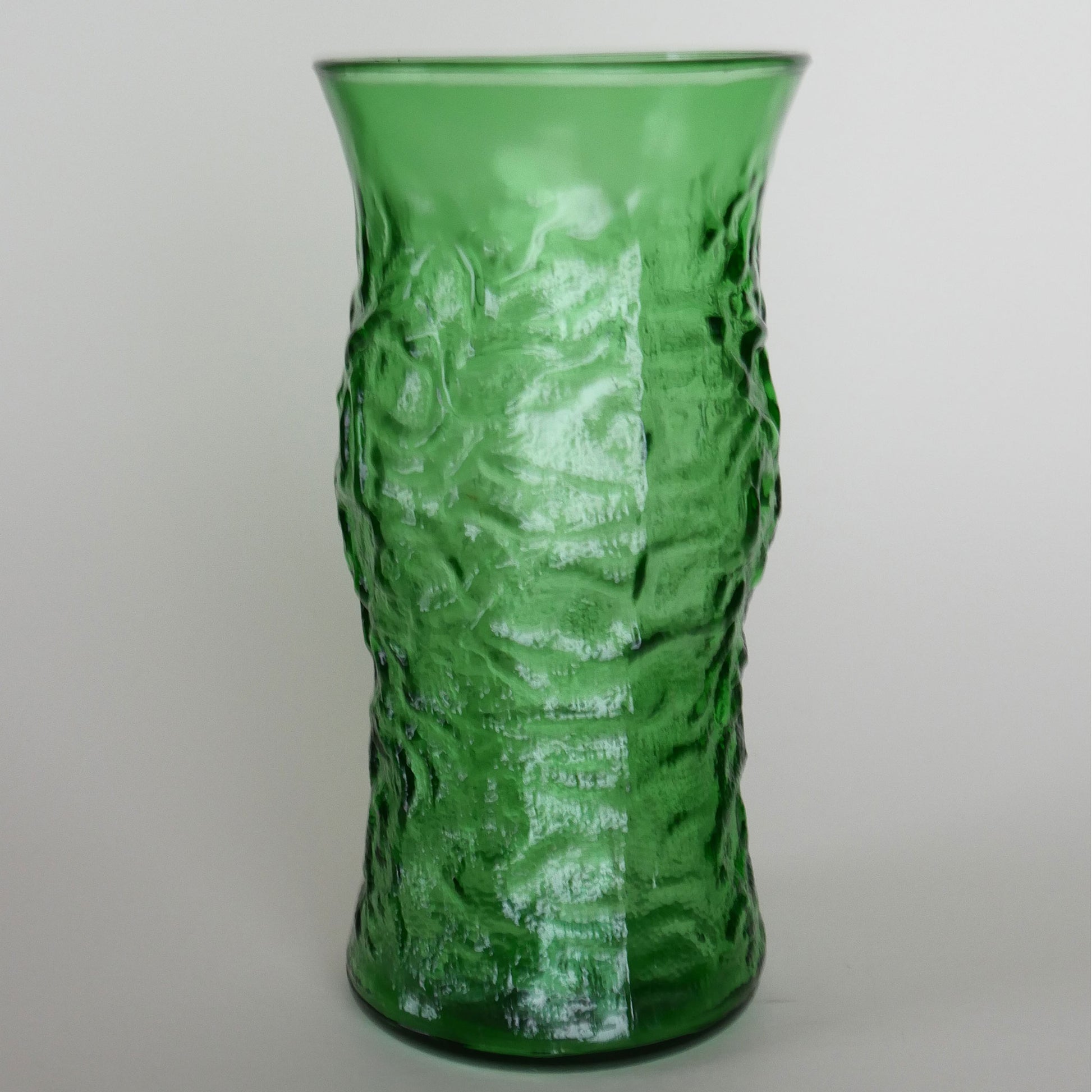 Vintage EO Brody Green Glass Vase, Olive, Vintage Green Crinkle Glass Vase, Vintage Glass Vase, Vintage Crinkle Vase, Vintage Home Decor