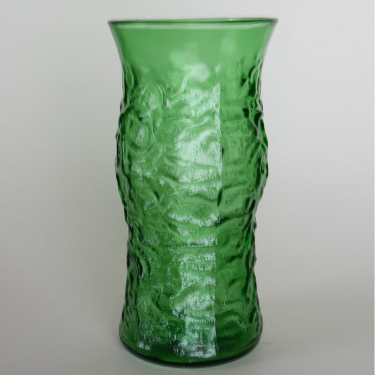 Vintage EO Brody Green Glass Vase, Olive, Vintage Green Crinkle Glass Vase, Vintage Glass Vase, Vintage Crinkle Vase, Vintage Home Decor