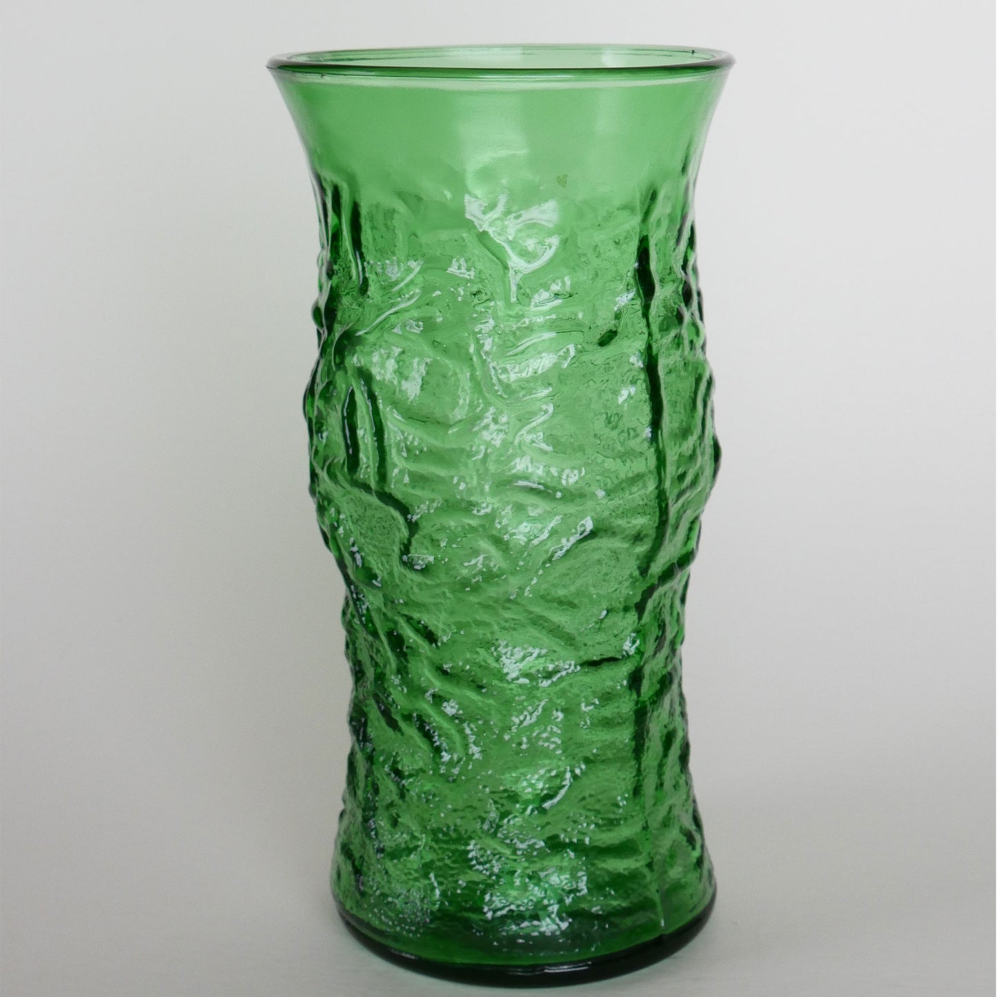 Vintage EO Brody Green Glass Vase, Olive, Vintage Green Crinkle Glass Vase, Vintage Glass Vase, Vintage Crinkle Vase, Vintage Home Decor