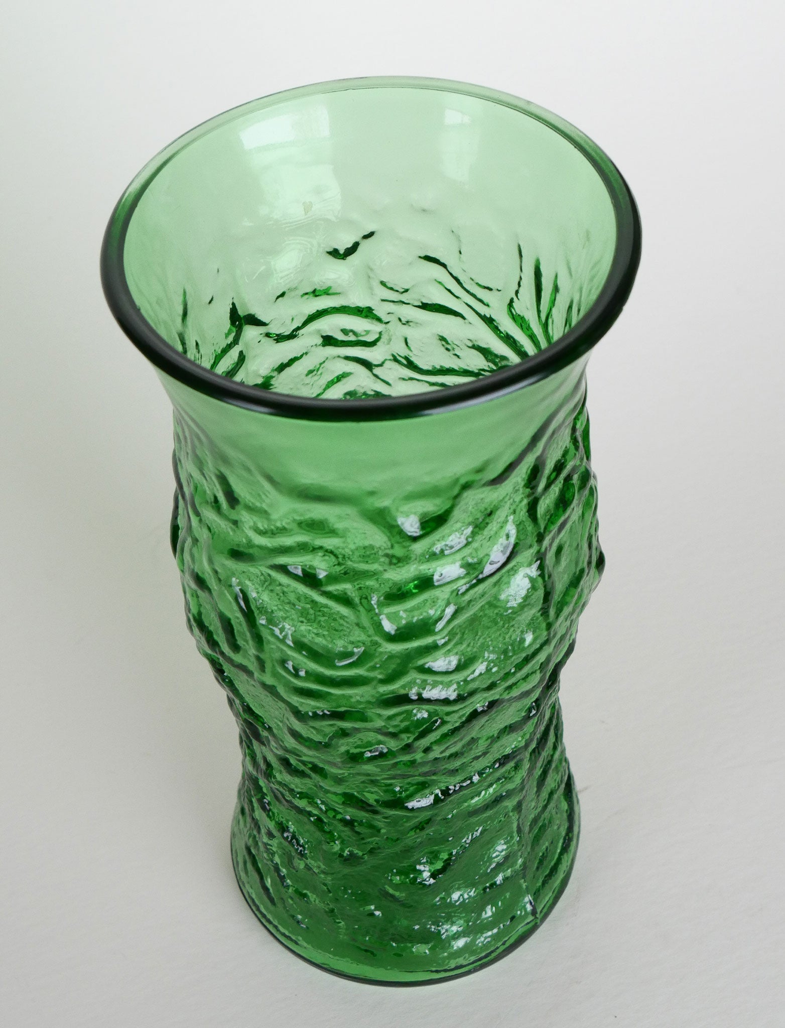 Vintage EO Brody Green Glass Vase, Olive, Vintage Green Crinkle Glass Vase, Vintage Glass Vase, Vintage Crinkle Vase, Vintage Home Decor