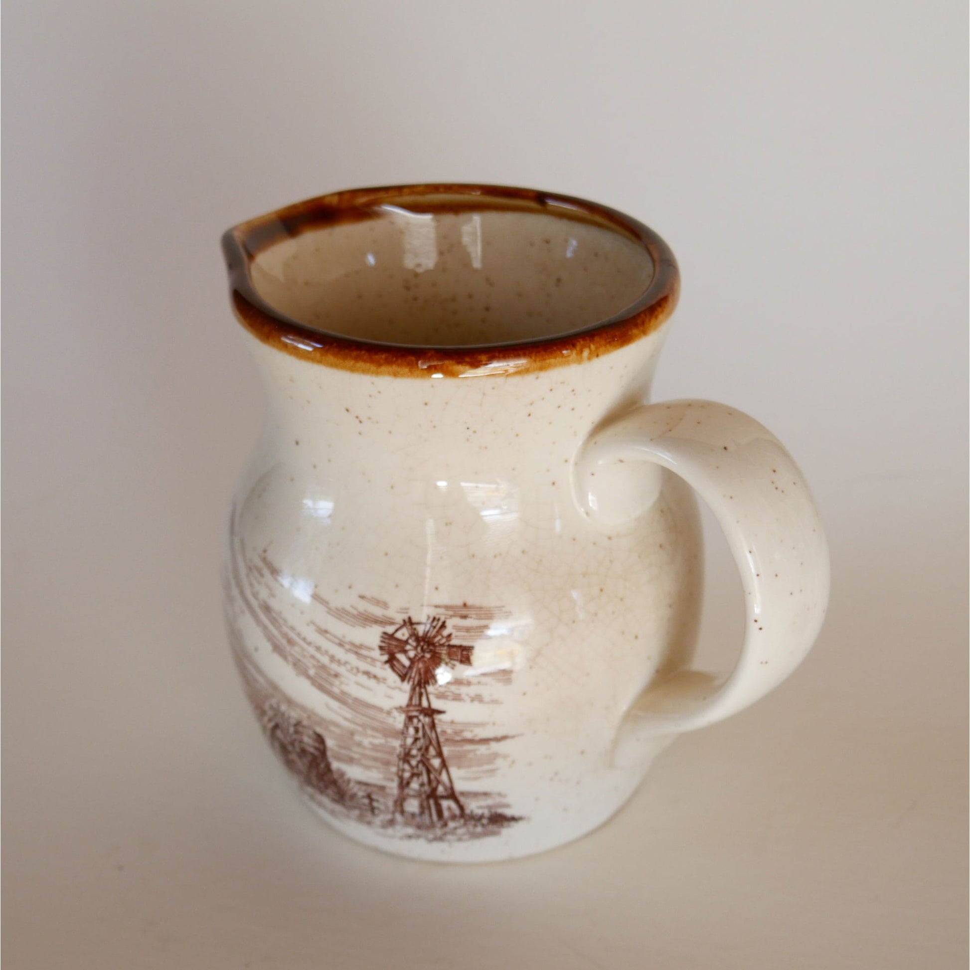 Vintage 1980s Enesco Sky and Plains Ceramic Farmhouse Pitcher, Vintage Farmhouse Pitcher, Vintage Country Pitcher, Vintage Farmhouse Kitchen, Vintage Country Kitchen Decor