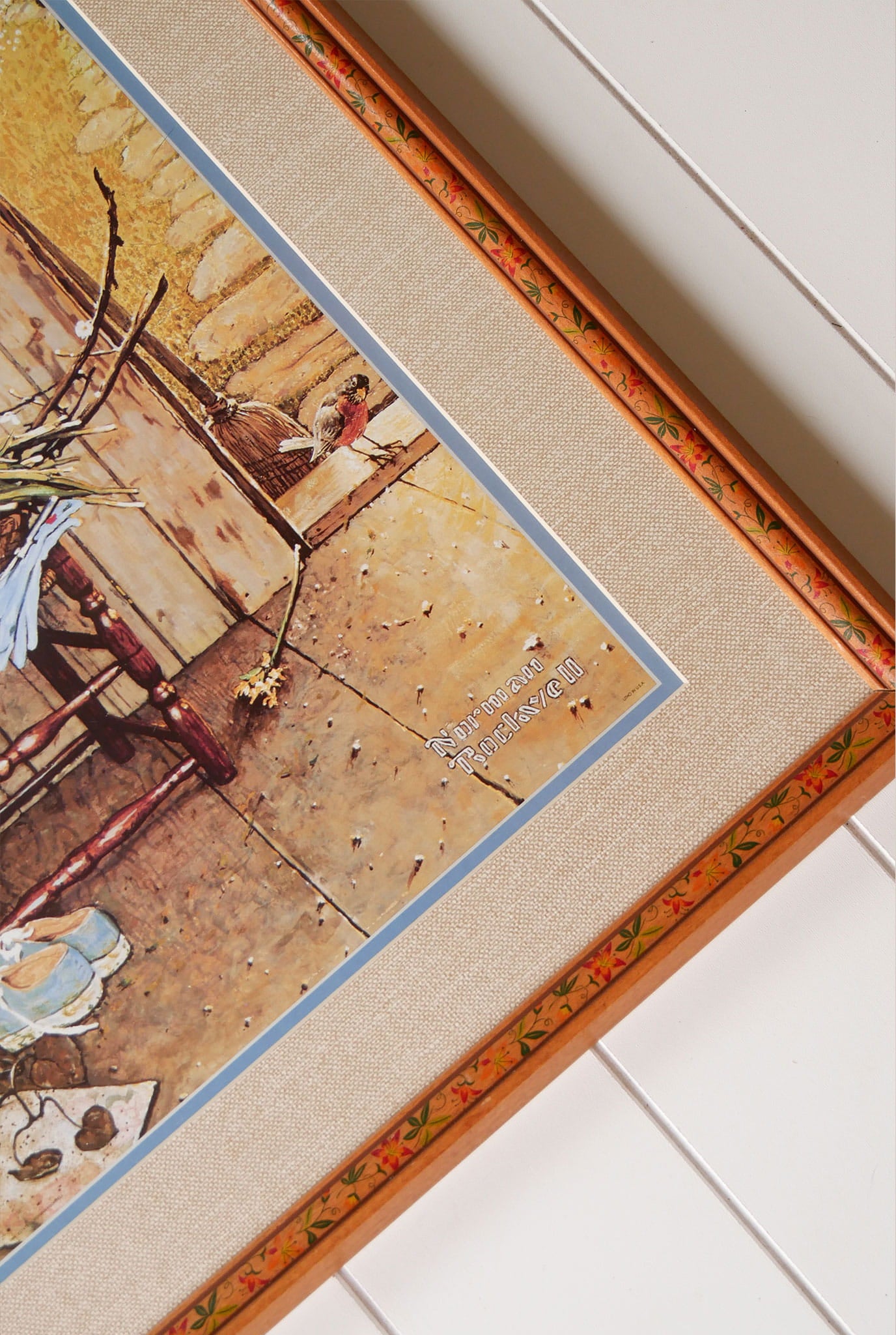 Framed "Spring Flowers" by Norman Rockwell, Vintage Wildflower Framed Print, Floral Frame Spring Flower Print, Norman Rockwell Floral Print