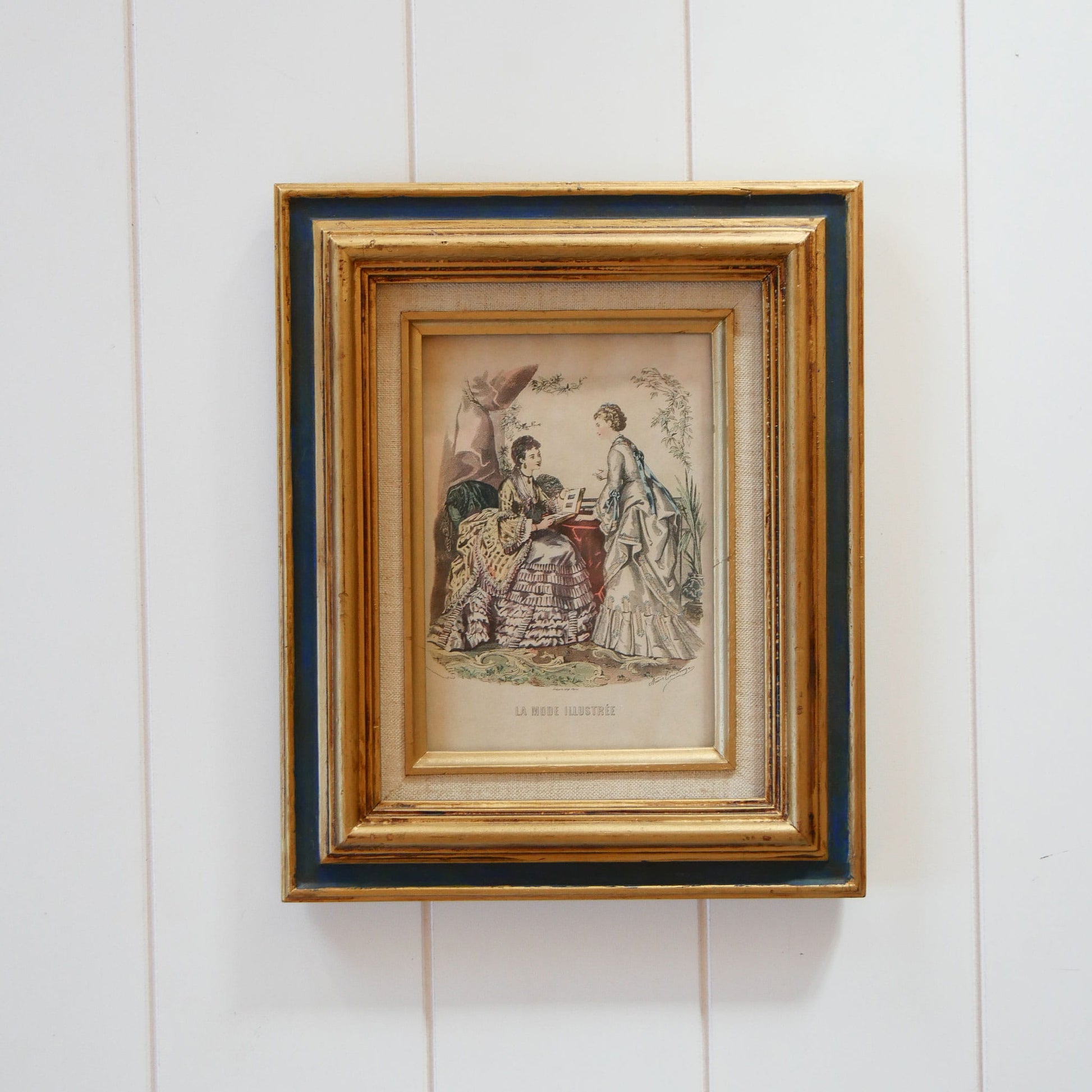 Vintage Blue Framed Victorian Women Print, Victorian Artwork, Vintage Victorian Print, Vintage Wall Decor, Vintage Home Decor