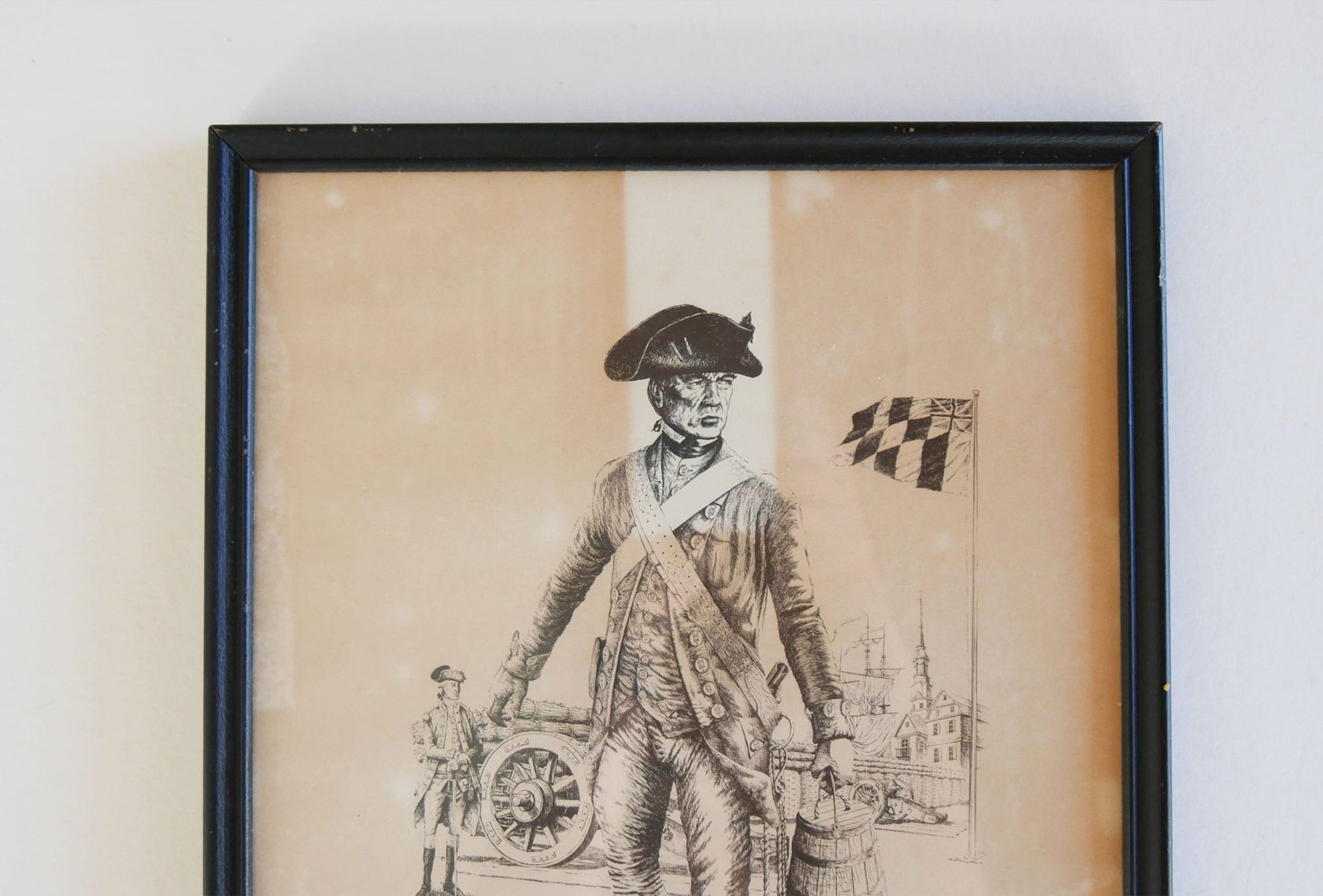 Vintage Framed 1st Company Maryland Mattrosses 1776 Solder, Framed American Revolution Solder