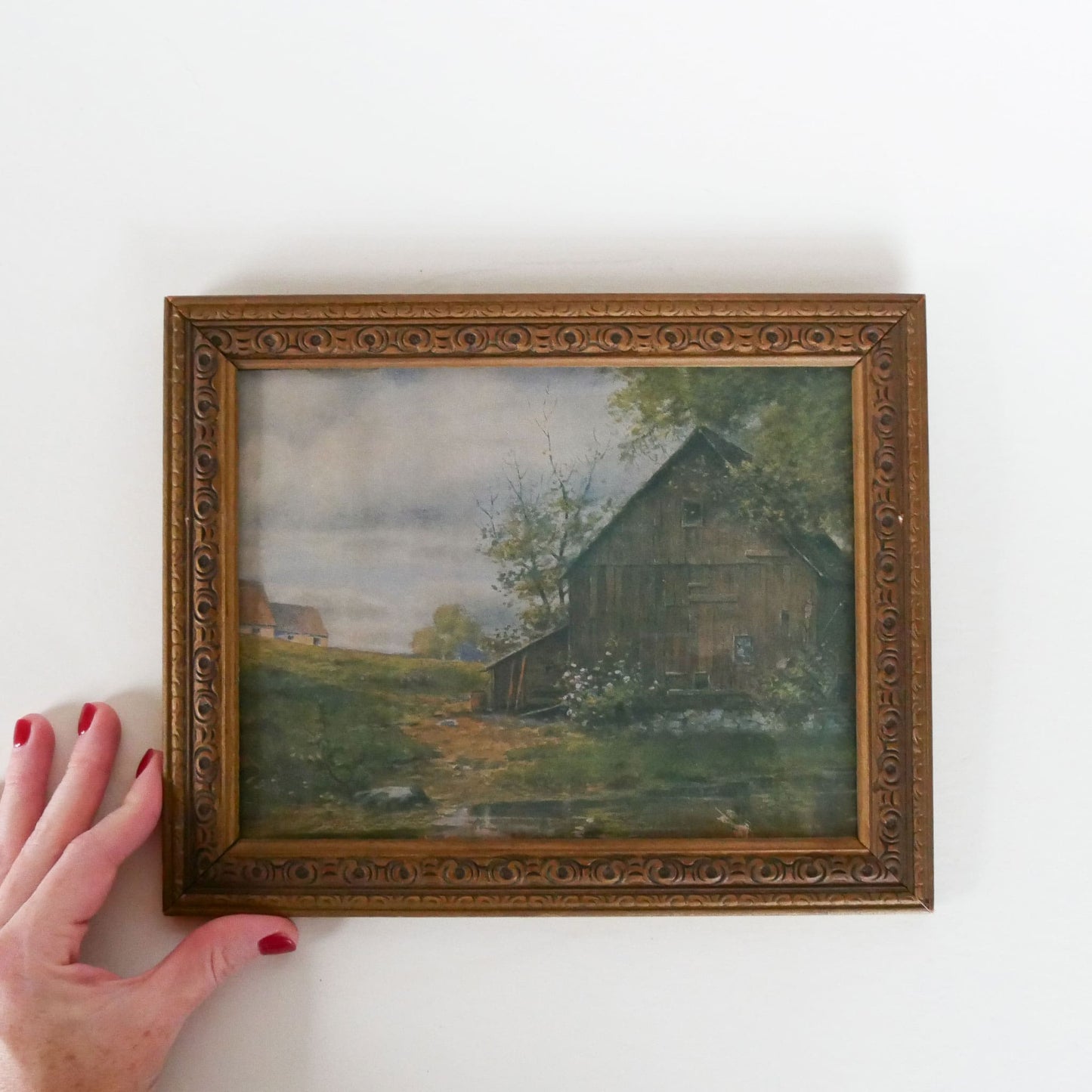 Vintage Lanscape Framed Print, Vintage Landscape Print, Vintage Home Decor, Vintage Farmhouse Decor