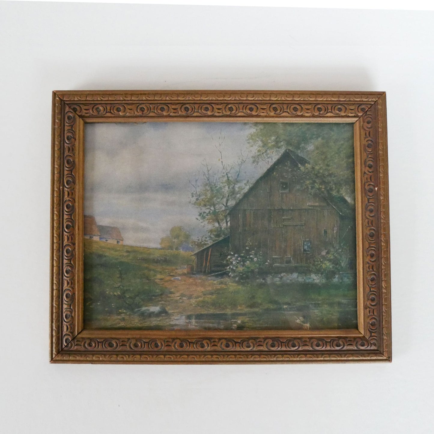 Vintage Lanscape Framed Print, Vintage Landscape Print, Vintage Home Decor, Vintage Farmhouse Decor