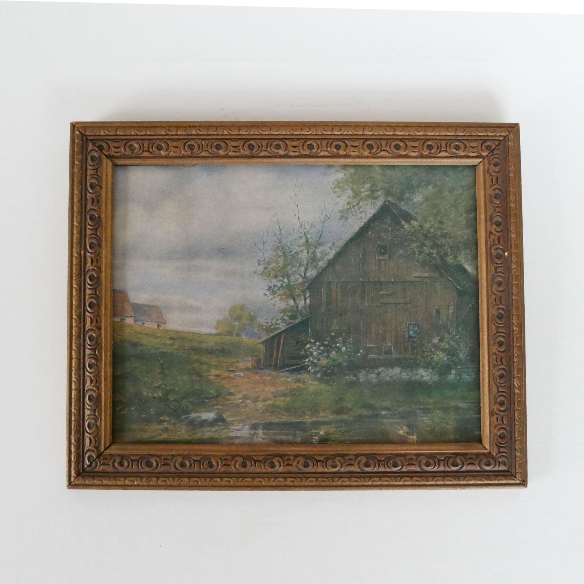 Vintage Lanscape Framed Print, Vintage Landscape Print, Vintage Home Decor, Vintage Farmhouse Decor
