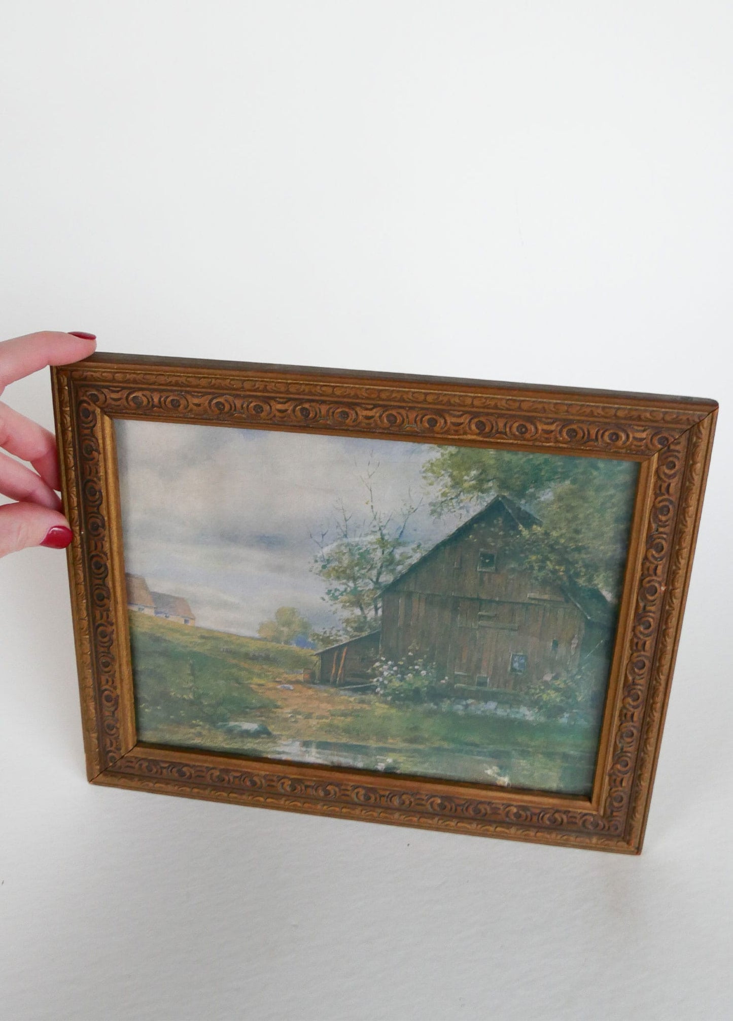 Vintage Lanscape Framed Print, Vintage Landscape Print, Vintage Home Decor, Vintage Farmhouse Decor