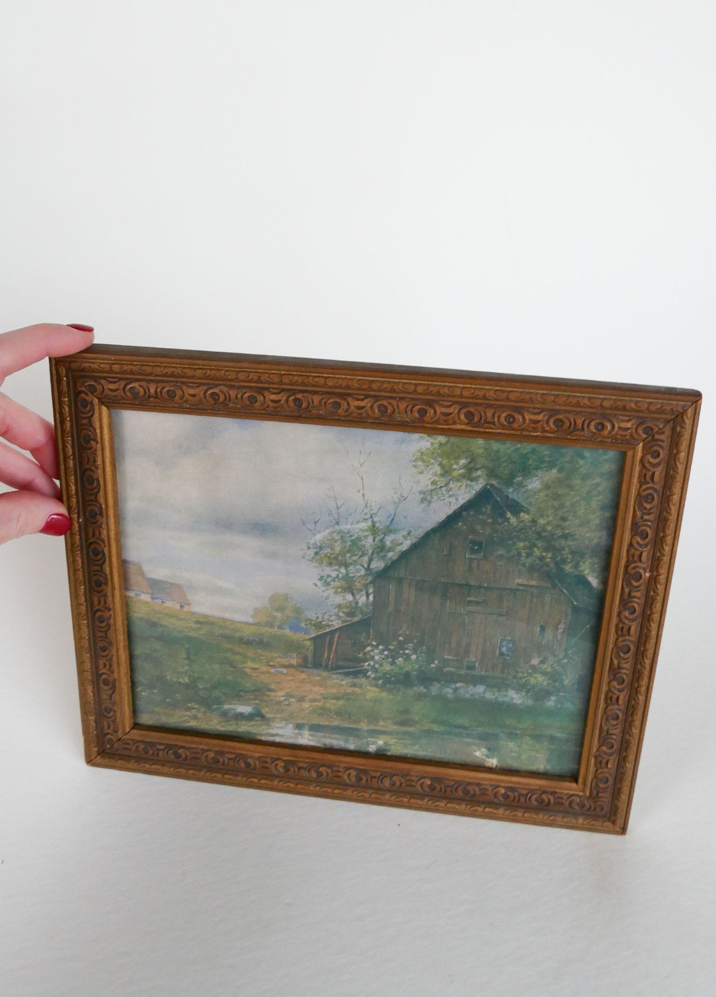 Vintage Lanscape Framed Print, Vintage Landscape Print, Vintage Home Decor, Vintage Farmhouse Decor