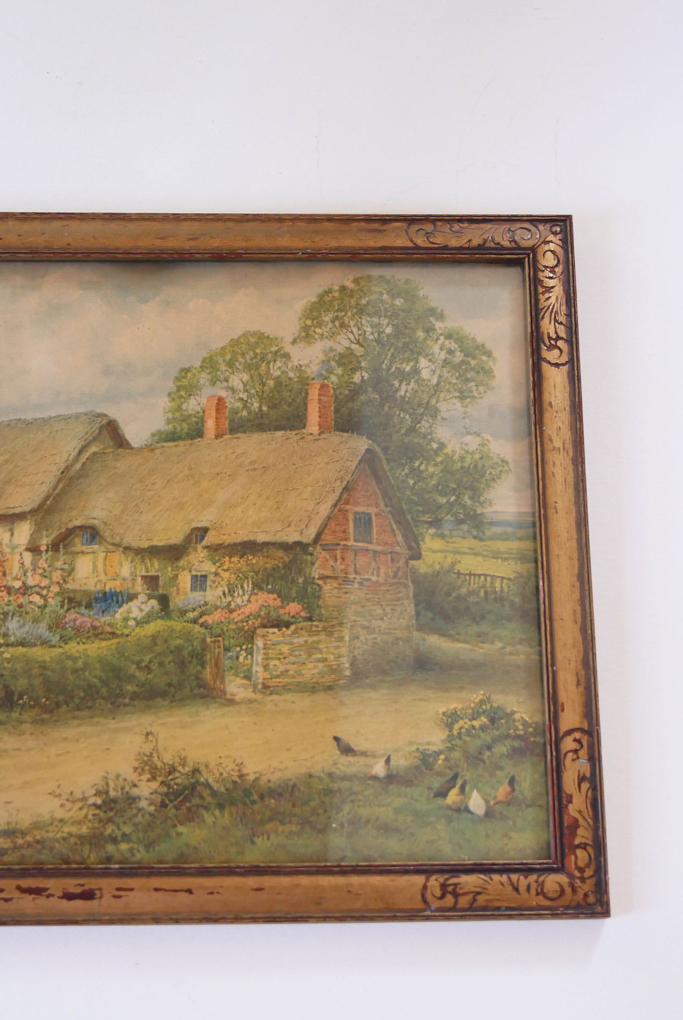 Vintage Framed English Cottage Landscape Print, Vintage Cottage Wall Decor, Vintage COttagecore Wall Art, Vintage Cottage Wall Art, Vintage Cottage Wall Print, Vintage Cottage Print, Vintage Framed English Cottage print