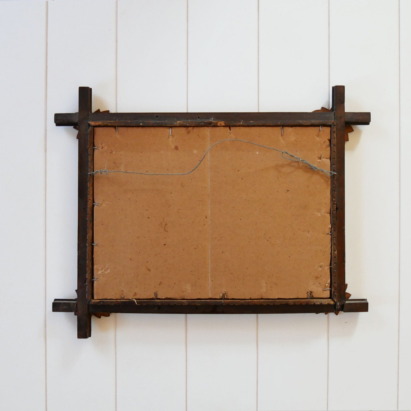 Vintage Leaf Design Framed Sheep Dog On Guard Lithograph, Vintage Countryide Lithograph, Vintage Wall Decor, Vintage Countryside Wall Decor, Vintage Sheep Print, Vintage FLock of Sheep Art, Vintage Wall Decor