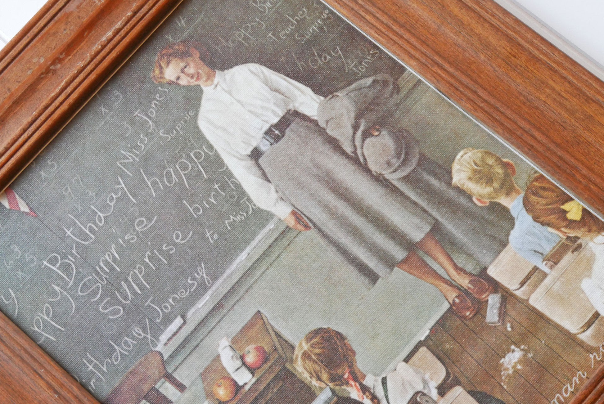 Vintage Framed Norman Rockwell School Teacher Print, Vintage Norman Rockwell Print