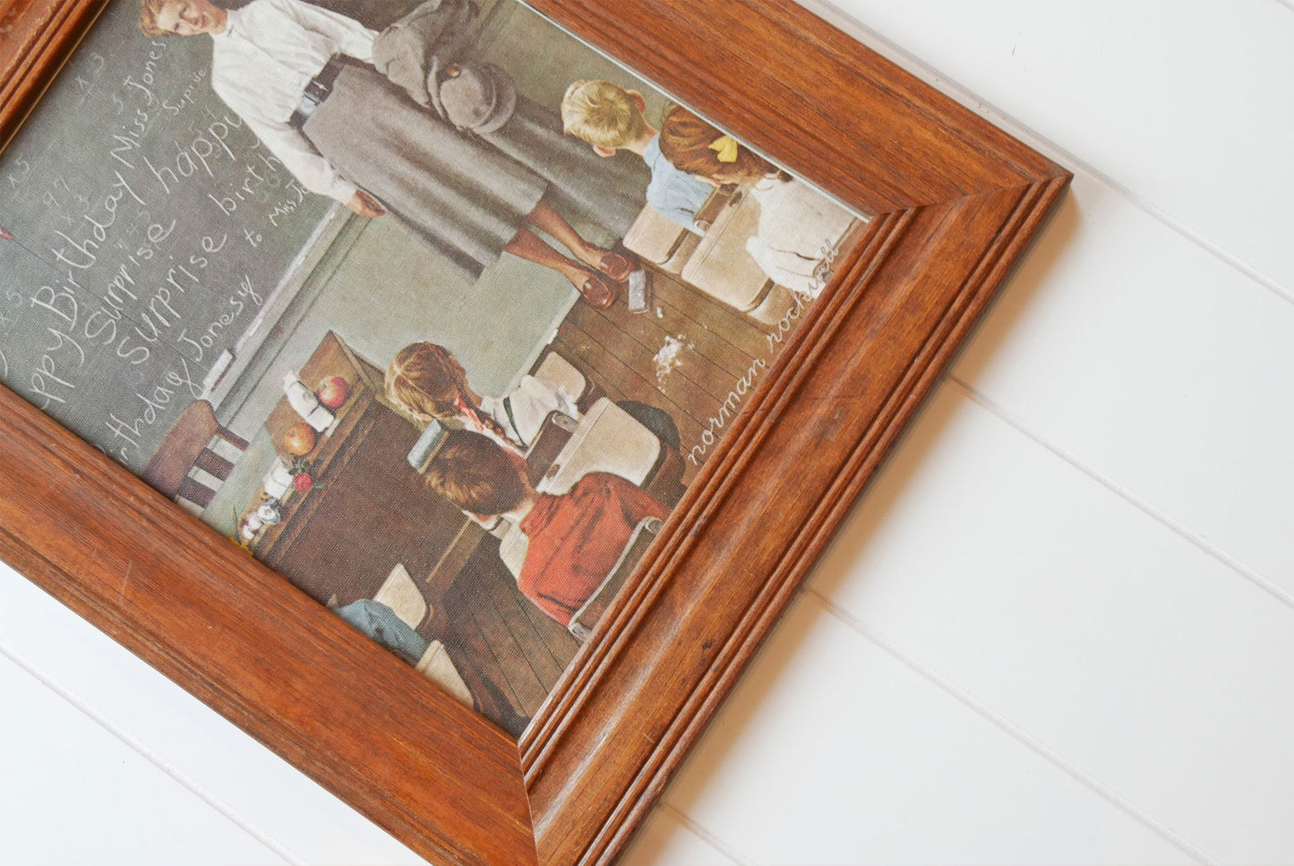 Vintage Framed Norman Rockwell School Teacher Print, Vintage Norman Rockwell Print