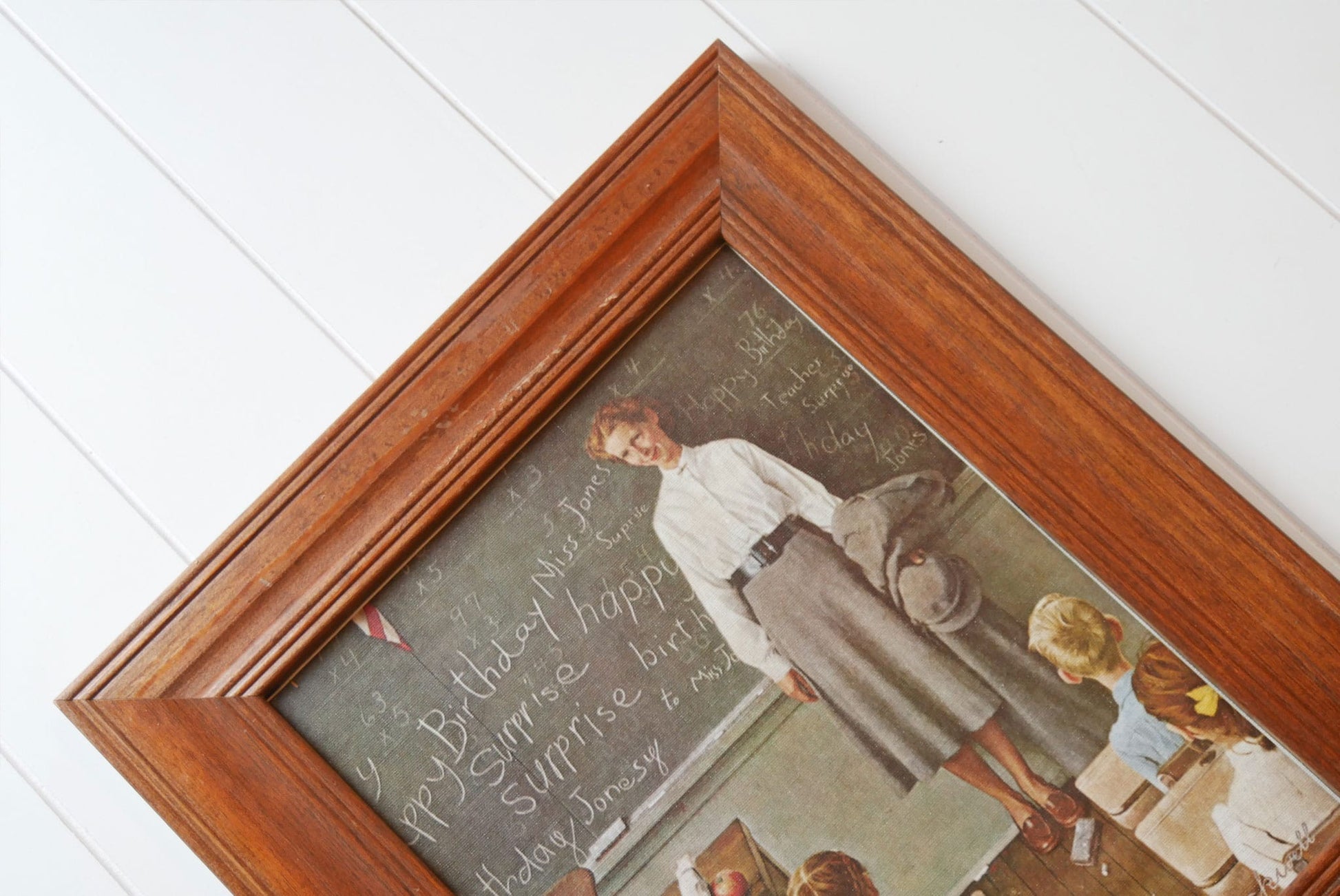 Vintage Framed Norman Rockwell School Teacher Print, Vintage Norman Rockwell Print