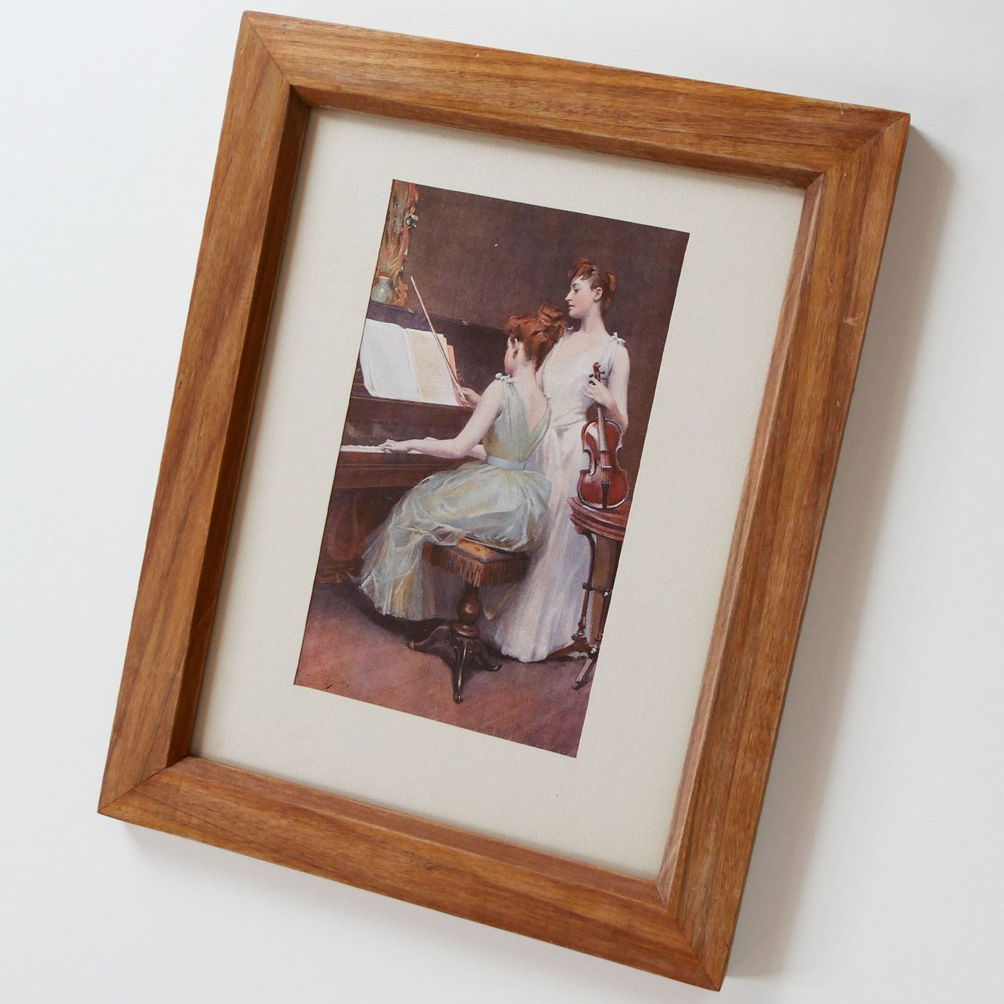 Vintage Framed ' The Sonata' Print by Irving Ramsay Wiles, The Piano Girls, Vintage Artwork, Vintage Wall Decor, Vintage Piano Print, Vintage HOme Decor