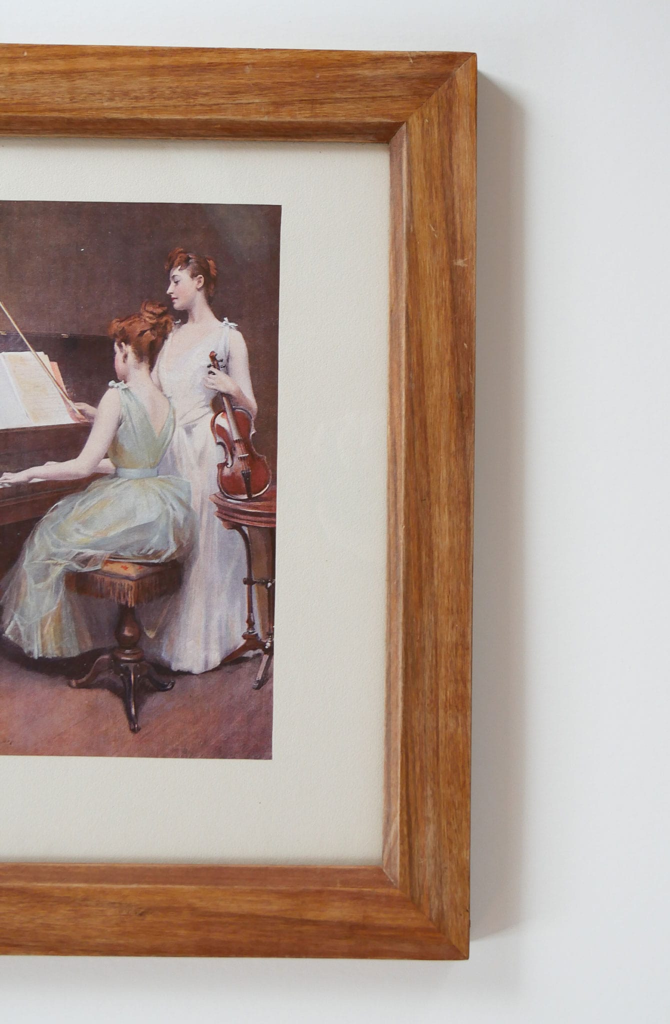 Vintage Framed ' The Sonata' Print by Irving Ramsay Wiles, The Piano Girls, Vintage Artwork, Vintage Wall Decor, Vintage Piano Print, Vintage HOme Decor