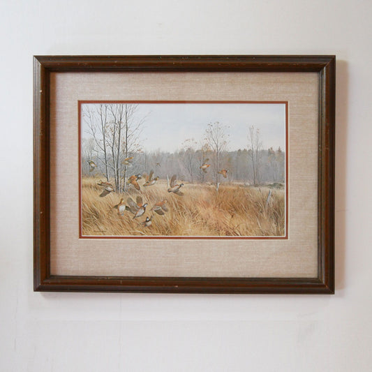 Vintage Framed Quail Lithograph Print, Quail Artwork, Vintage Quail Lithograph, Vintage Pheasant Artwork, Vintage Pheasant Print, Framed Quail Art, Framed Pheasant Art