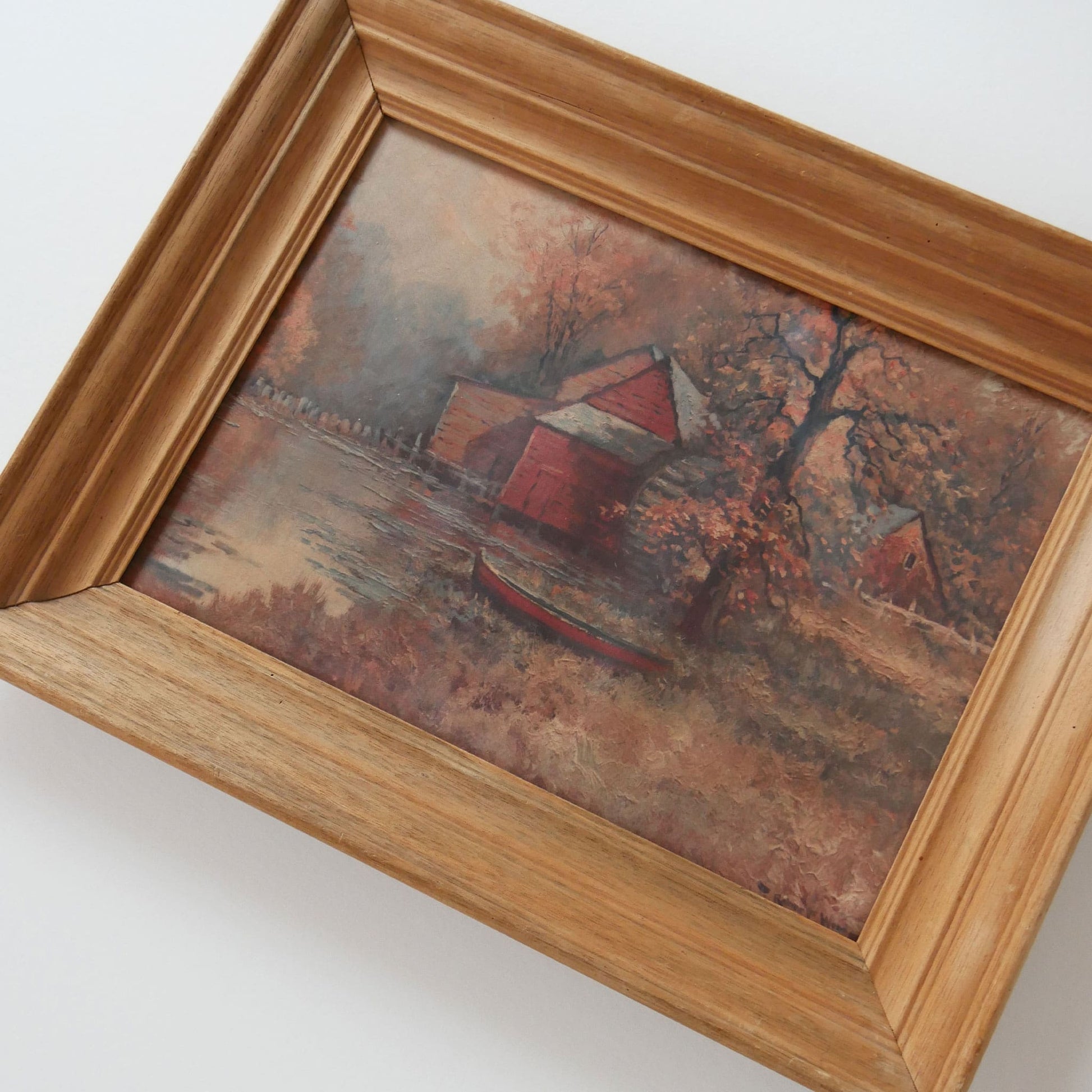 Vintage Framed Robert Woods Fall Cabin, Vintage Fall Framed Print, Vintage Fall Wall Decor, Vintage Home Decor