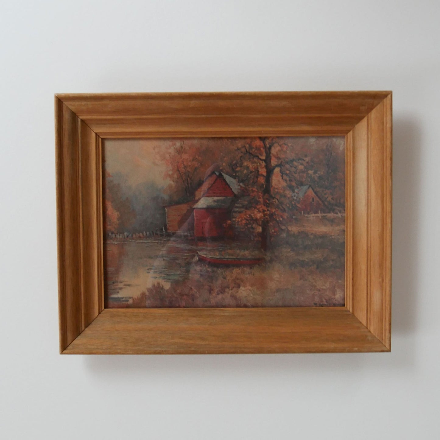 Vintage Framed Robert Woods Fall Cabin, Vintage Fall Framed Print, Vintage Fall Wall Decor, Vintage Home Decor