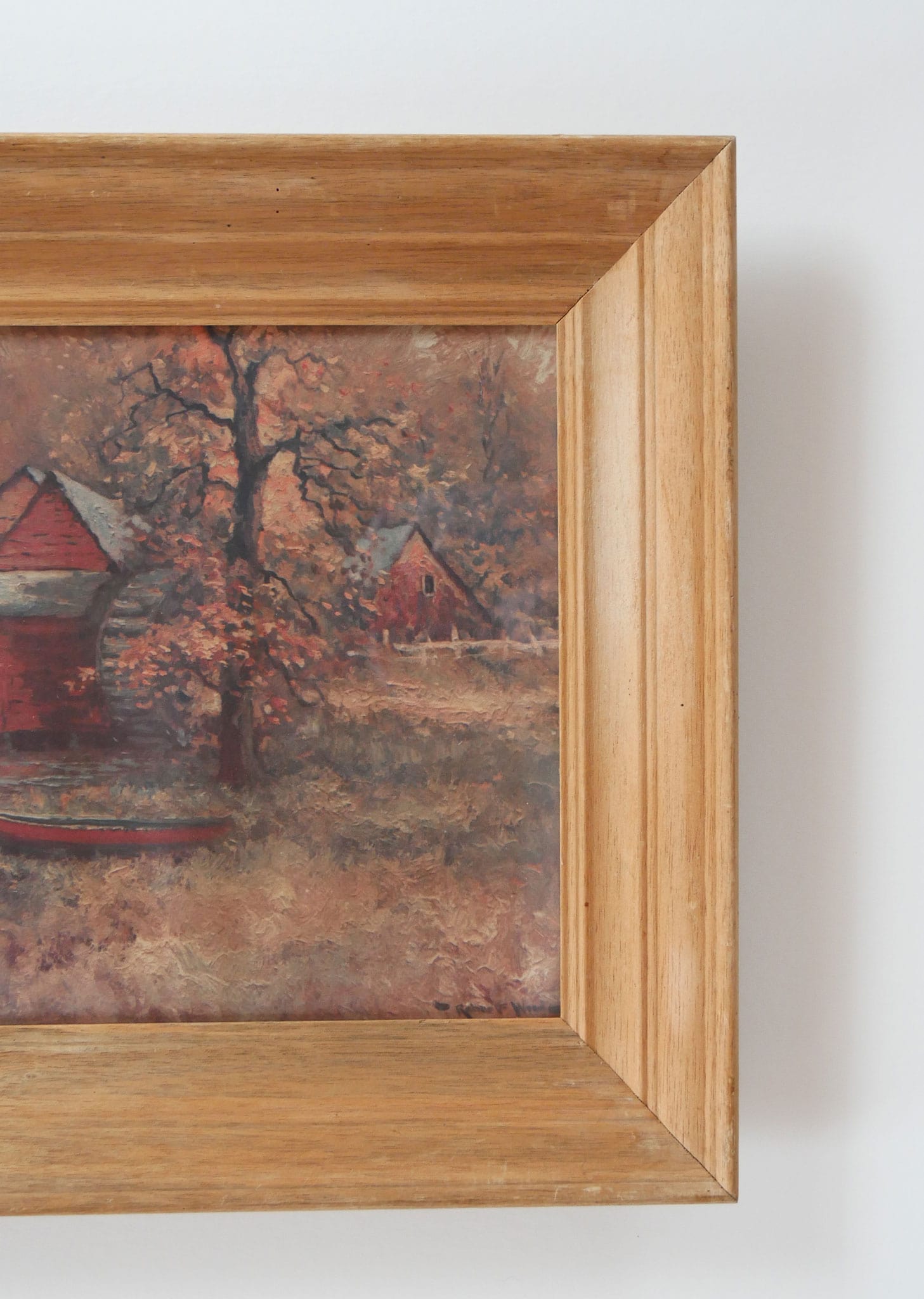 Vintage Framed Robert Woods Fall Cabin, Vintage Fall Framed Print, Vintage Fall Wall Decor, Vintage Home Decor