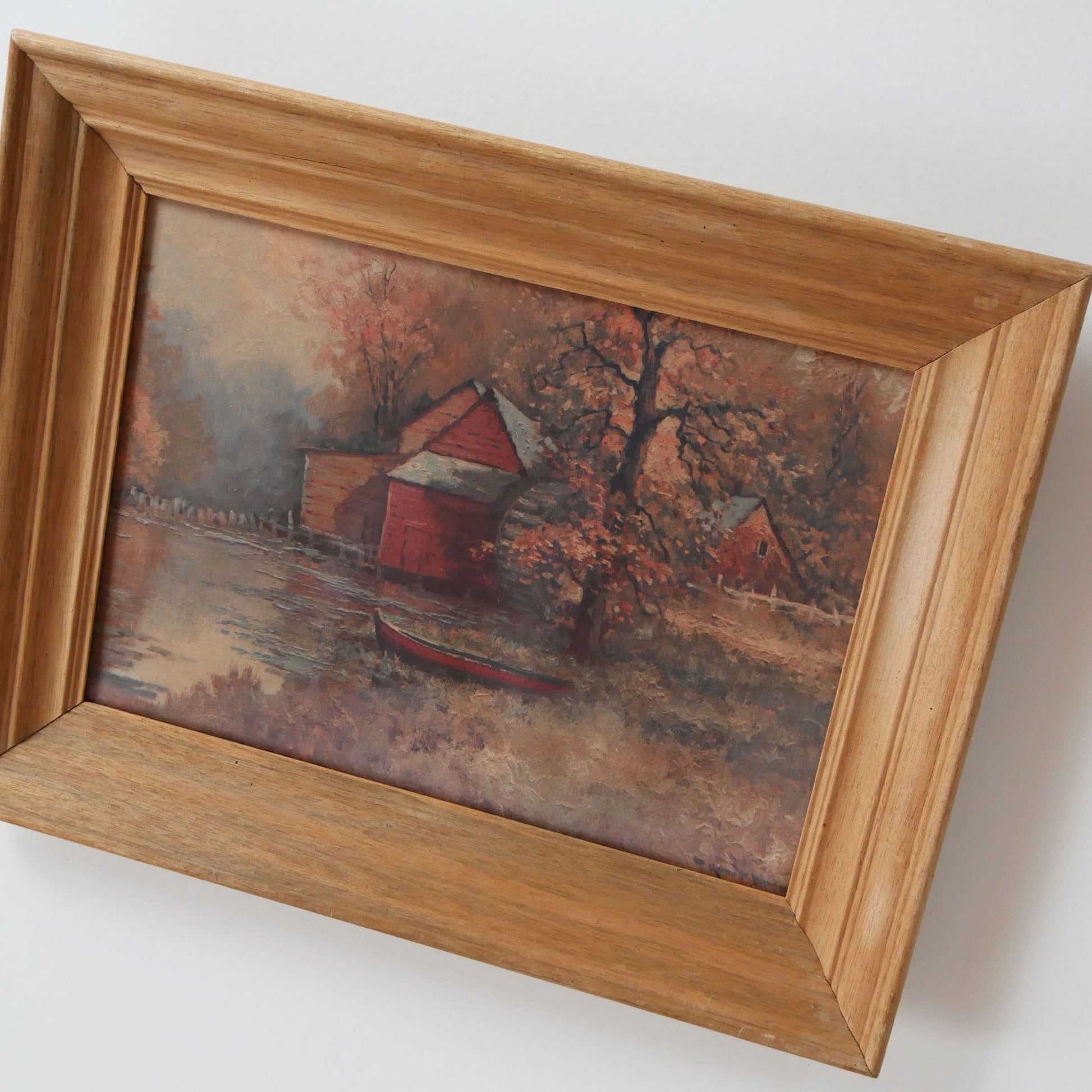 Vintage Framed Robert Woods Fall Cabin, Vintage Fall Framed Print, Vintage Fall Wall Decor, Vintage Home Decor