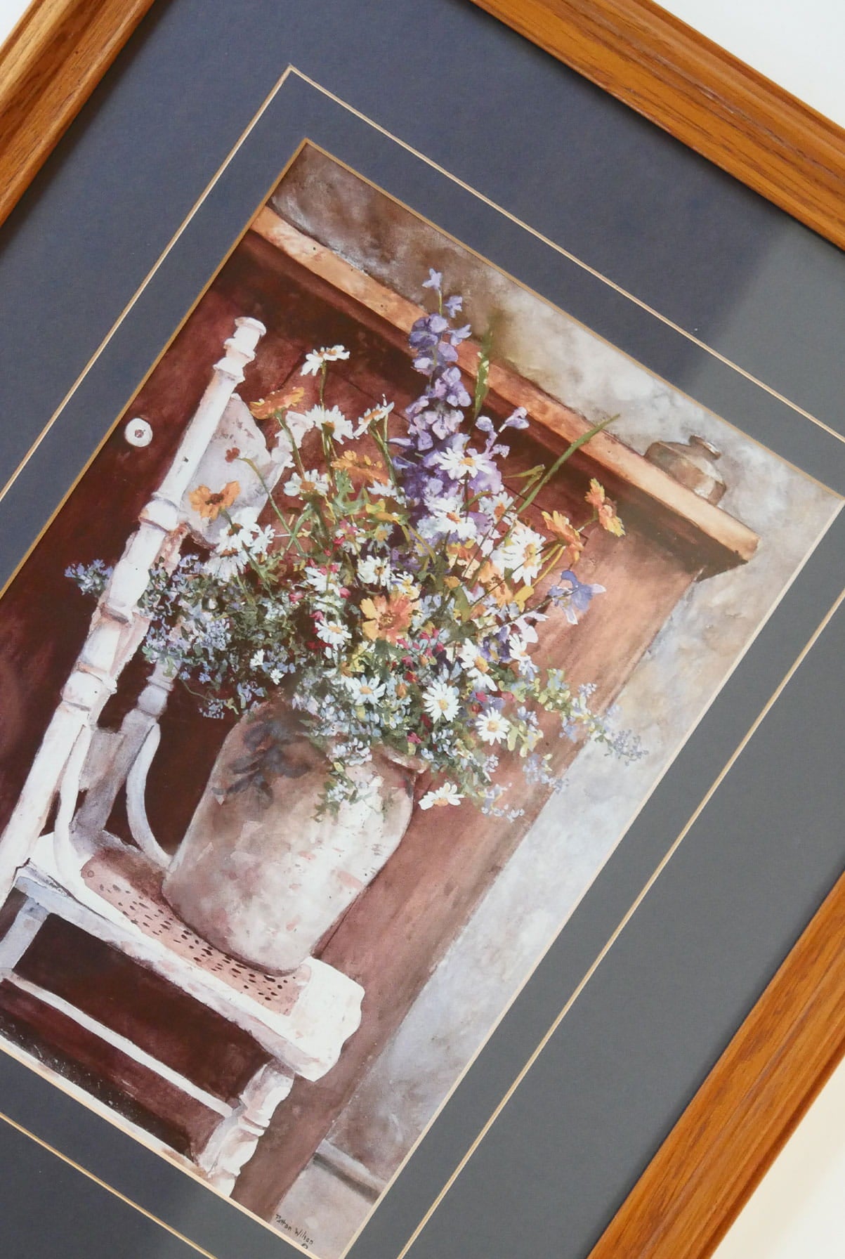 Vintage Wildflower Framed Print, Vintage FLoral Print, Large Vintage Wildflower Print, Vintage Cottage print, Vintage Cottage Wall Decor