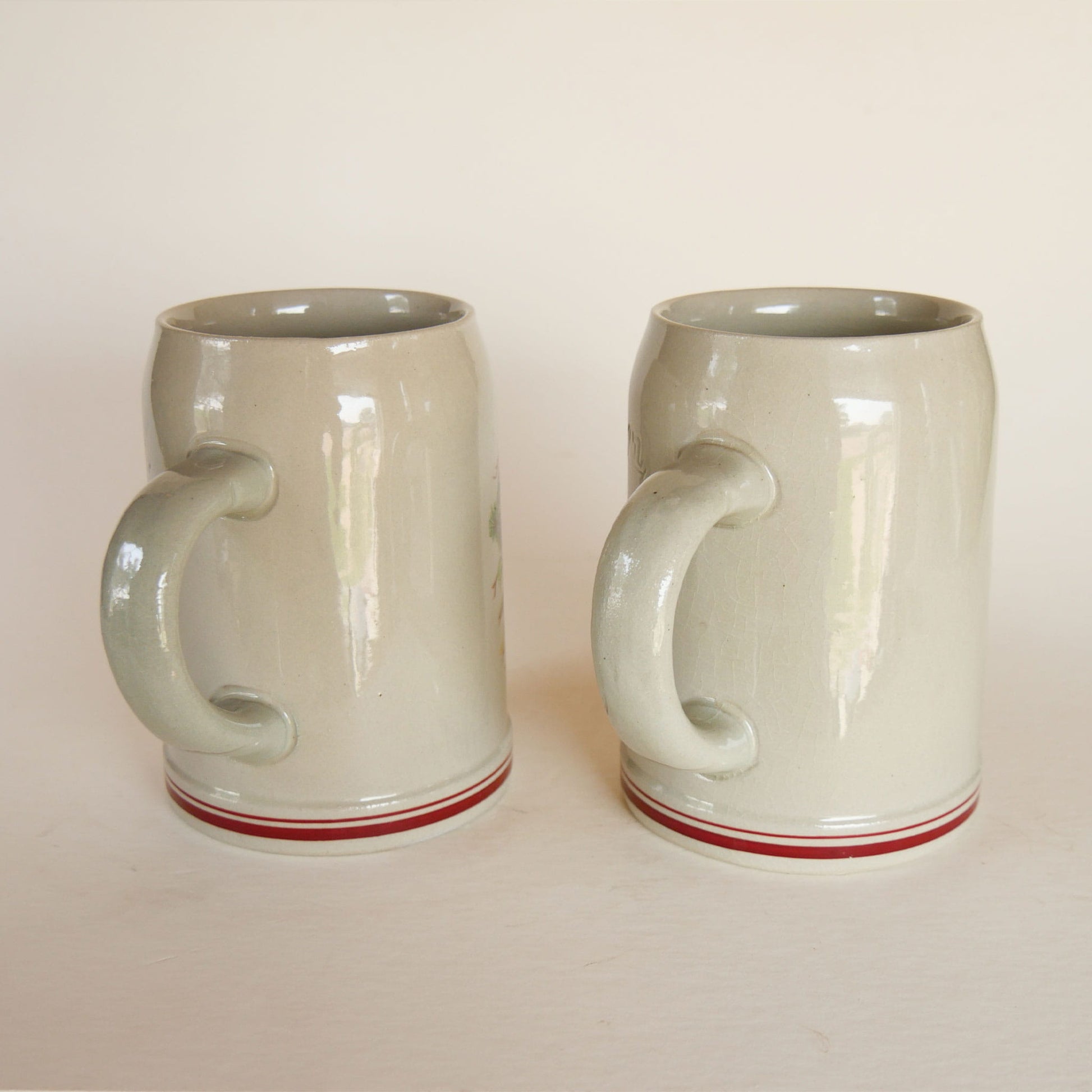 Vintage German Stoneware Beer, Vintage Woodland Stoneware, Vintage Turkey Mug, Vintage Hog Mug, Vintage Beer Mugs,  Vintage Stoneware Mugs