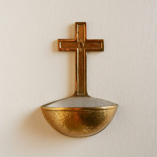 Vintage Wall Mounted Holy Wall Font, Catholic Font, Holy Water Font, Gold Font, Vintage Christian Font, Vintage Gold Holy Water Font, Wall Mounted Font, Vintage Christian Decor