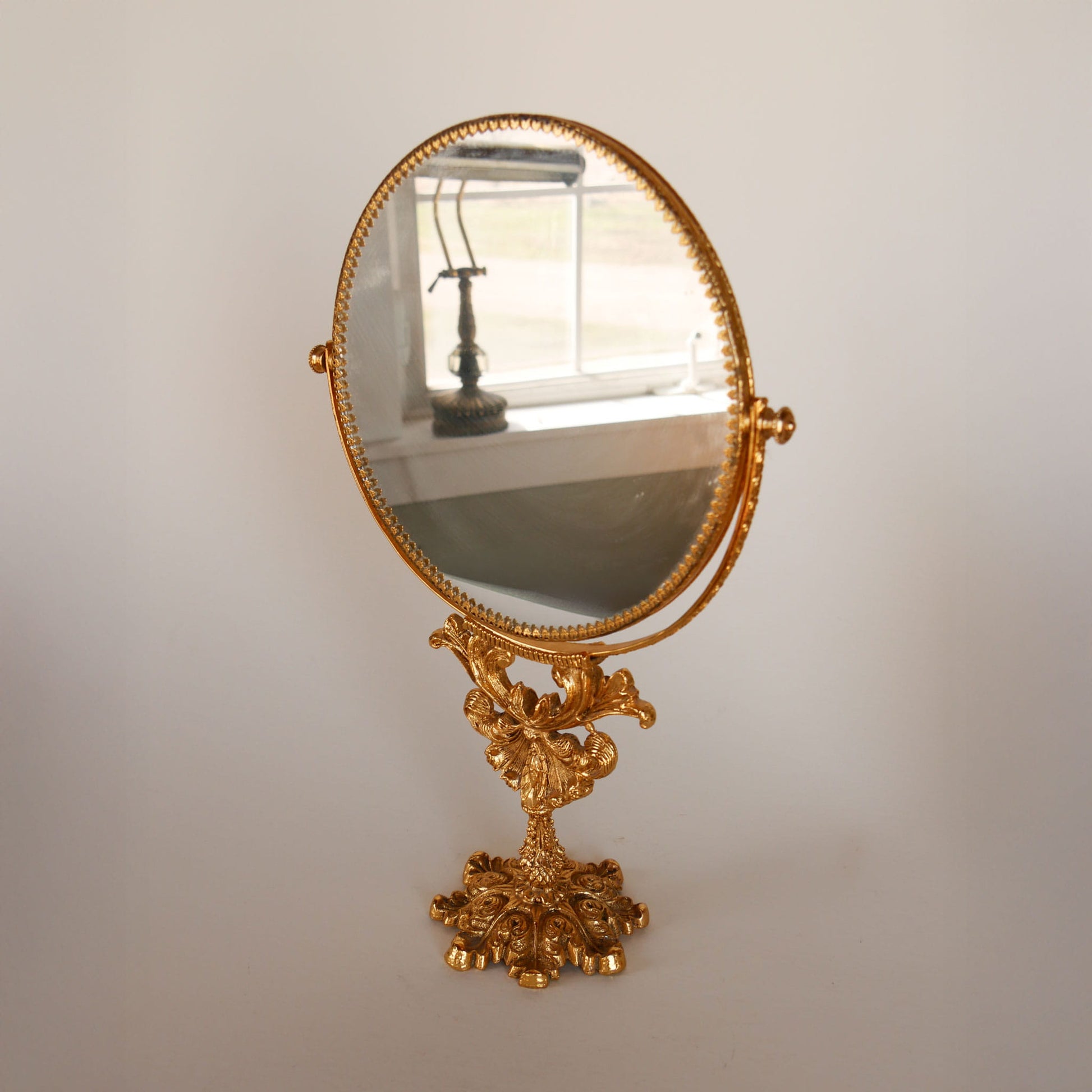 Vintage Hollywood Regency Vanity Mirror, Vintage Gold Mirror, Vintage Gold Vanity Mirror, Vintage Swivel Gold Mirror, Vintage Vanity Mirror, Victorian Vanity Mirror, Ornate Gold Vanity Mirro