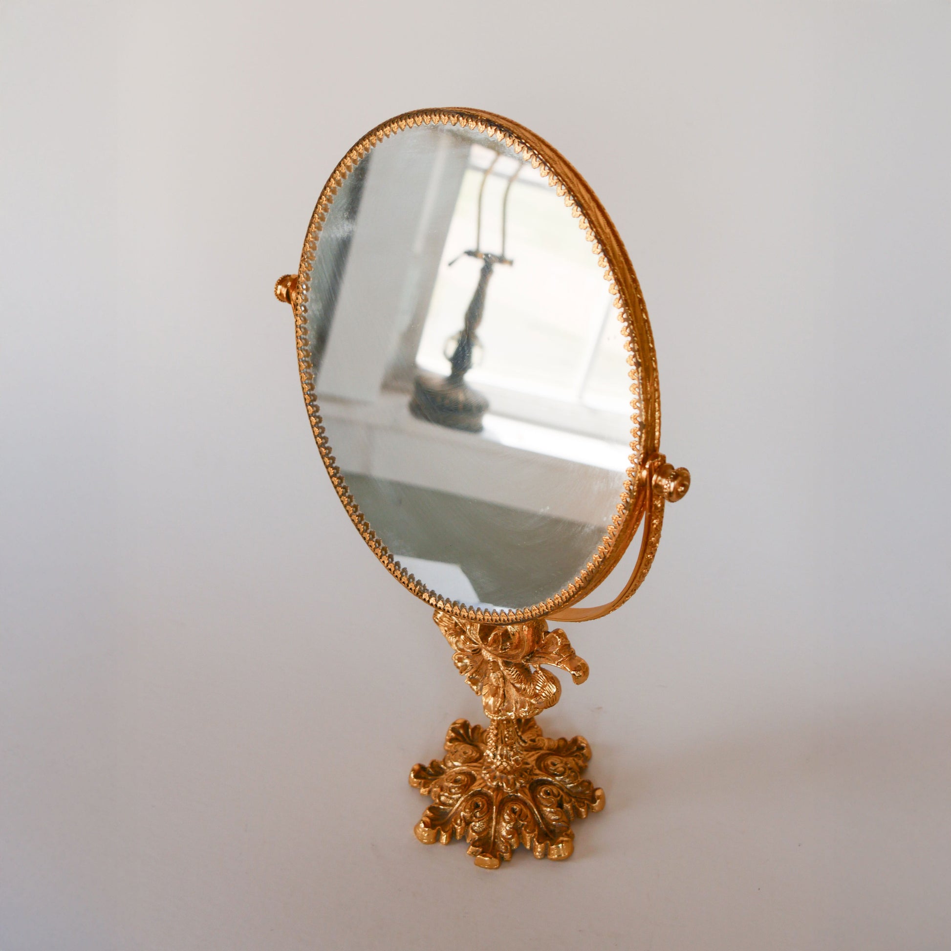 Vintage Hollywood Regency Vanity Mirror, Vintage Gold Mirror, Vintage Gold Vanity Mirror, Vintage Swivel Gold Mirror, Vintage Vanity Mirror, Victorian Vanity Mirror, Ornate Gold Vanity Mirro