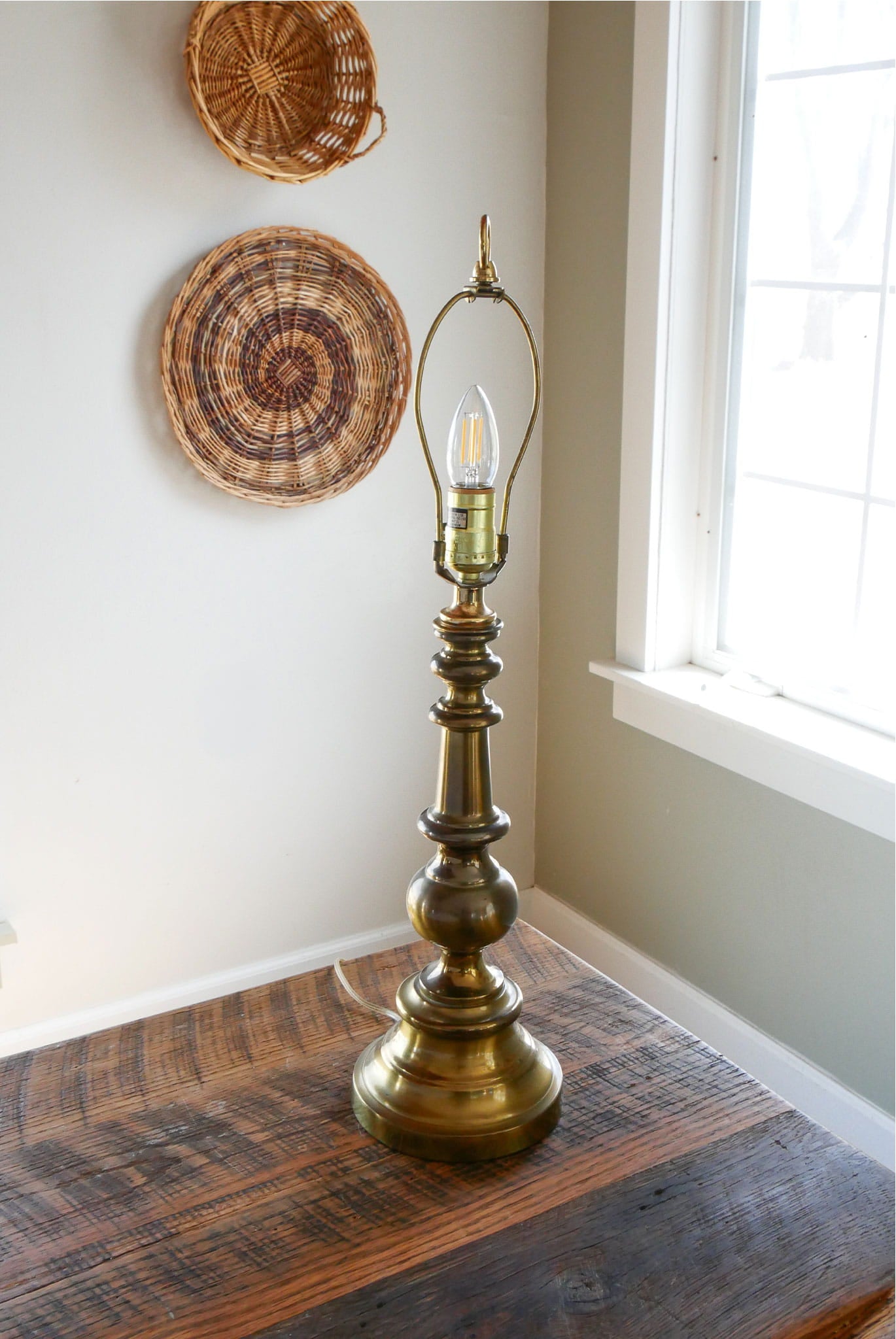 29in Vintage Brass Table Lamp, Vintage Brass Lamp, Vintage Lamp, Vintage Brass Decor, Vintage Home Decor, Vintage Brass Lighting