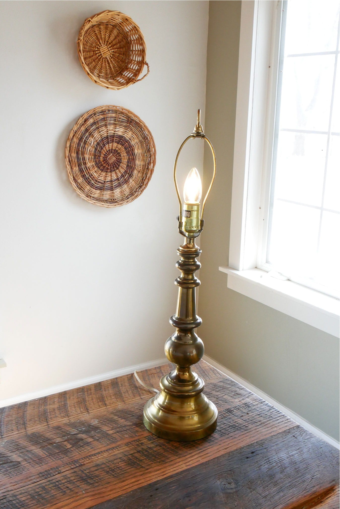 29in Vintage Brass Table Lamp, Vintage Brass Lamp, Vintage Lamp, Vintage Brass Decor, Vintage Home Decor, Vintage Brass Lighting