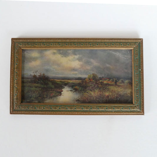 Vintage Lanscape Framed Print, Vintage Landscape Print, Vintage Home Decor, Vintage Farmhouse Decor