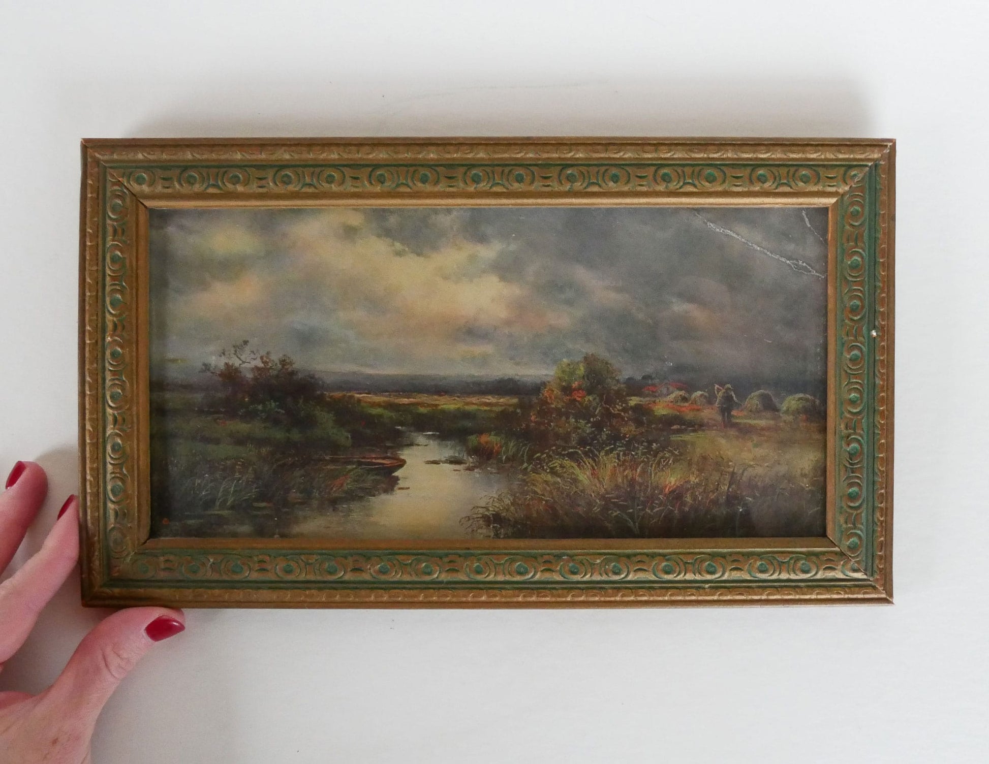 Vintage Lanscape Framed Print, Vintage Landscape Print, Vintage Home Decor, Vintage Farmhouse Decor